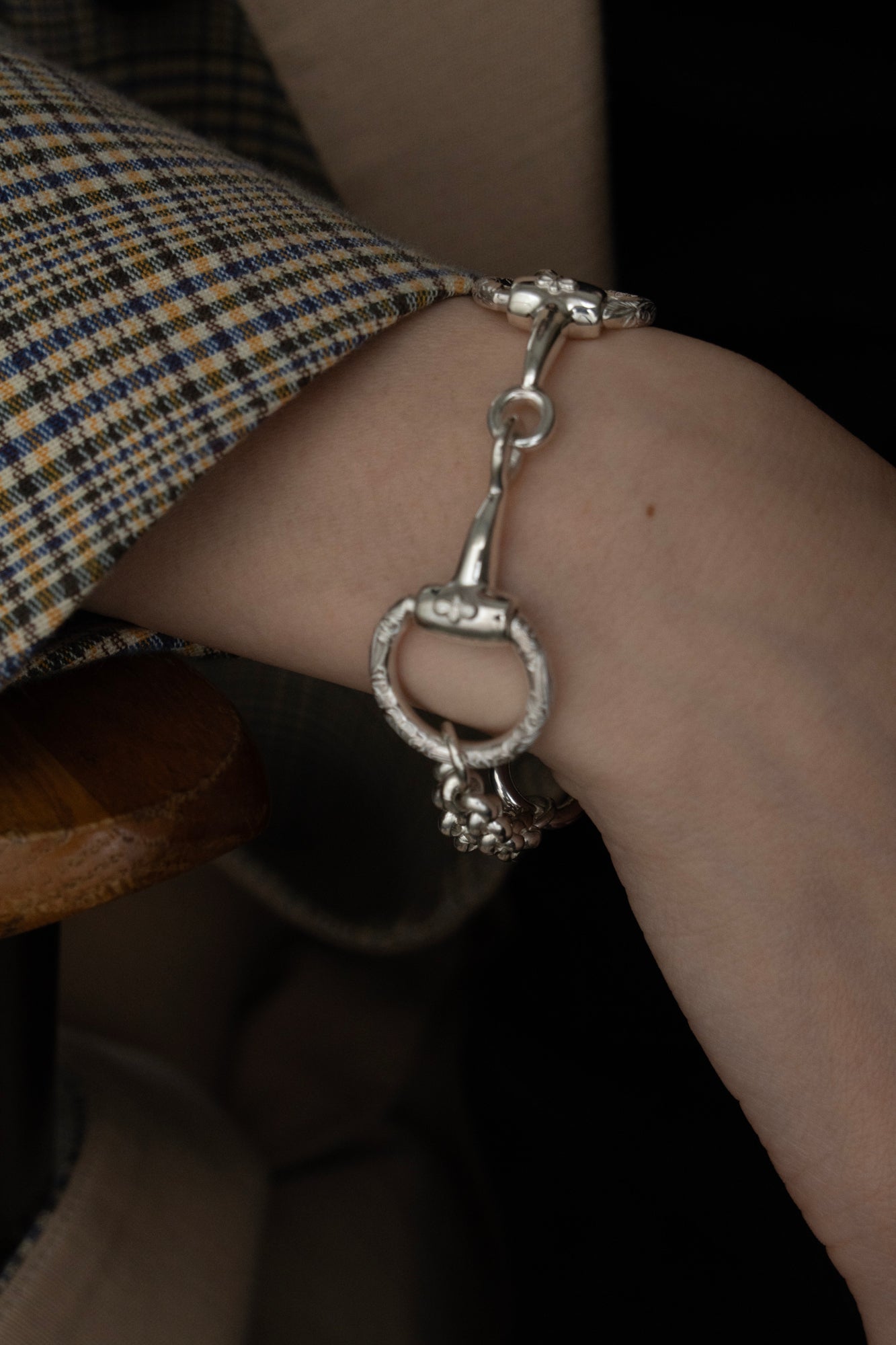 WAKAN SILVER SMITH Horse Bit Chain Bracelet L / Silver