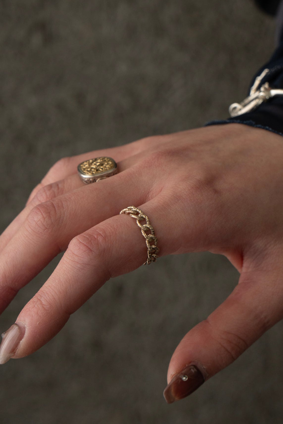 simmon Knit Chain Ring Narrow K10