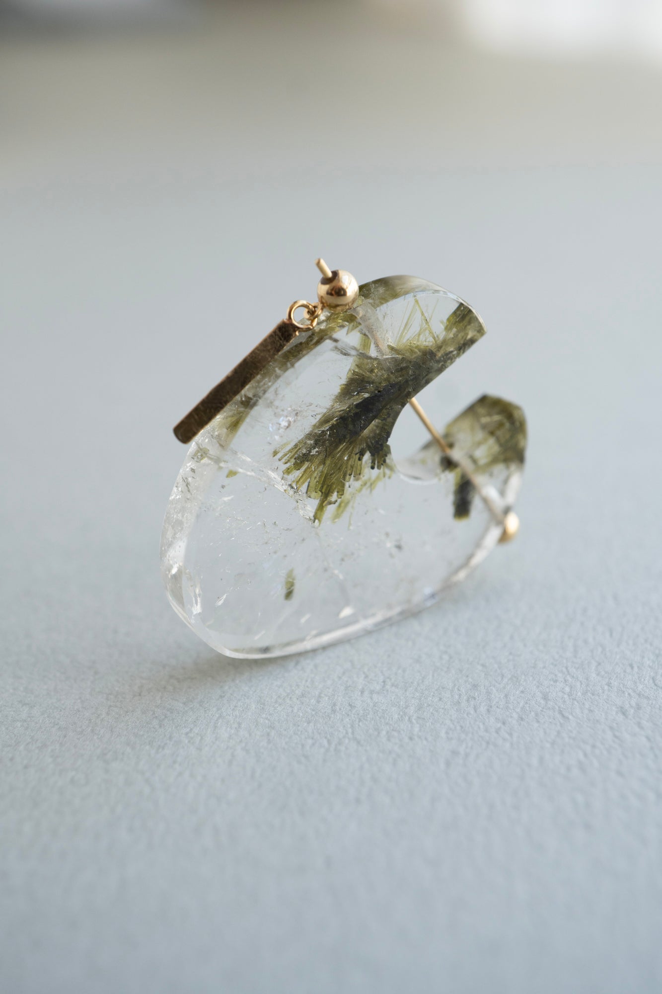 MONAKAjewellery Peridot in Quartz Rock Pierce /K18