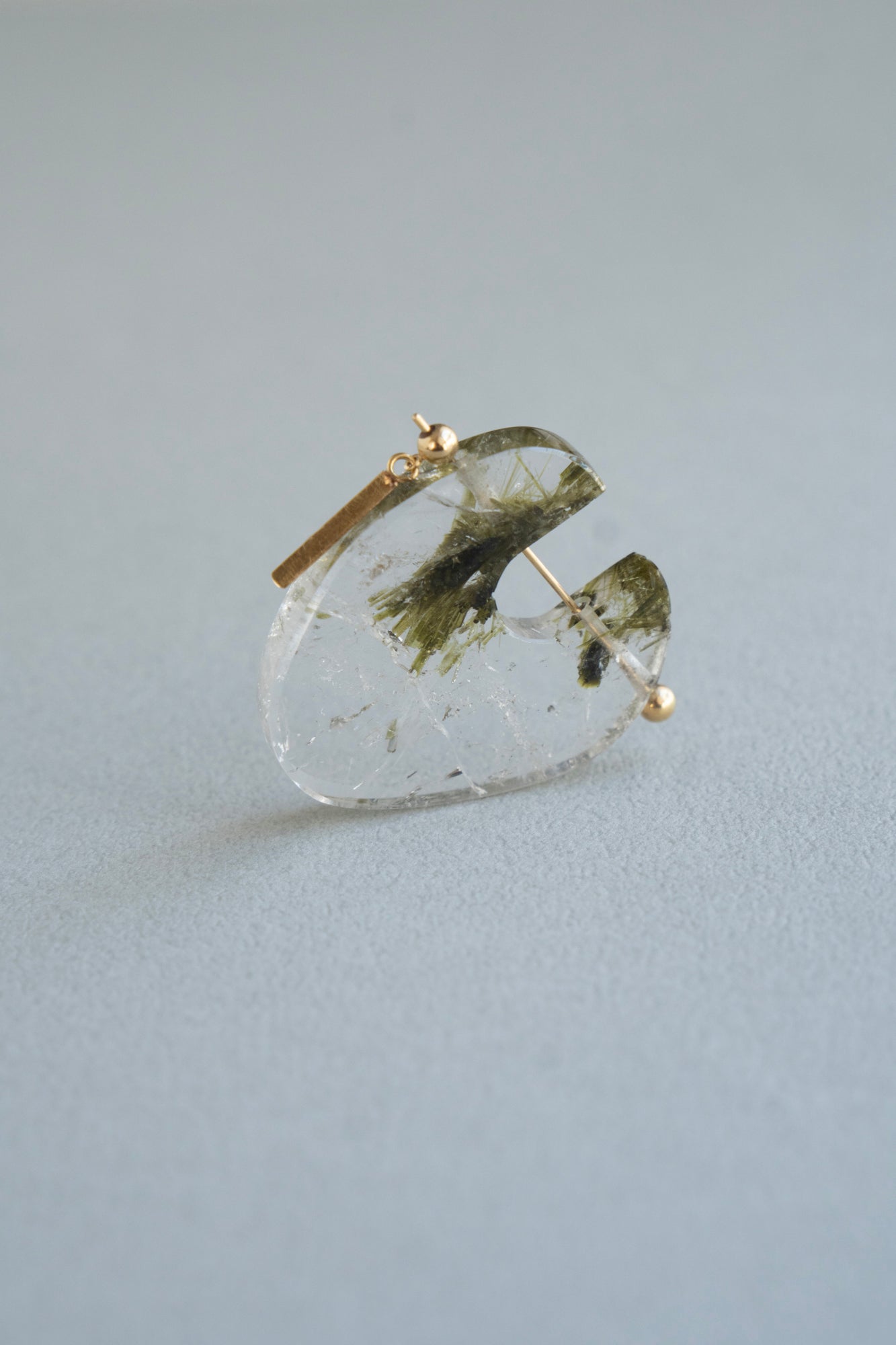 MONAKAjewellery Peridot in Quartz Rock Pierced Earrings /K18