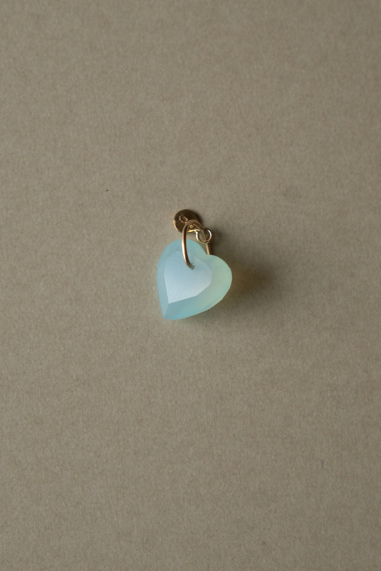 bohem Necklace Charm Top Blue Chalcedony Heart /K10