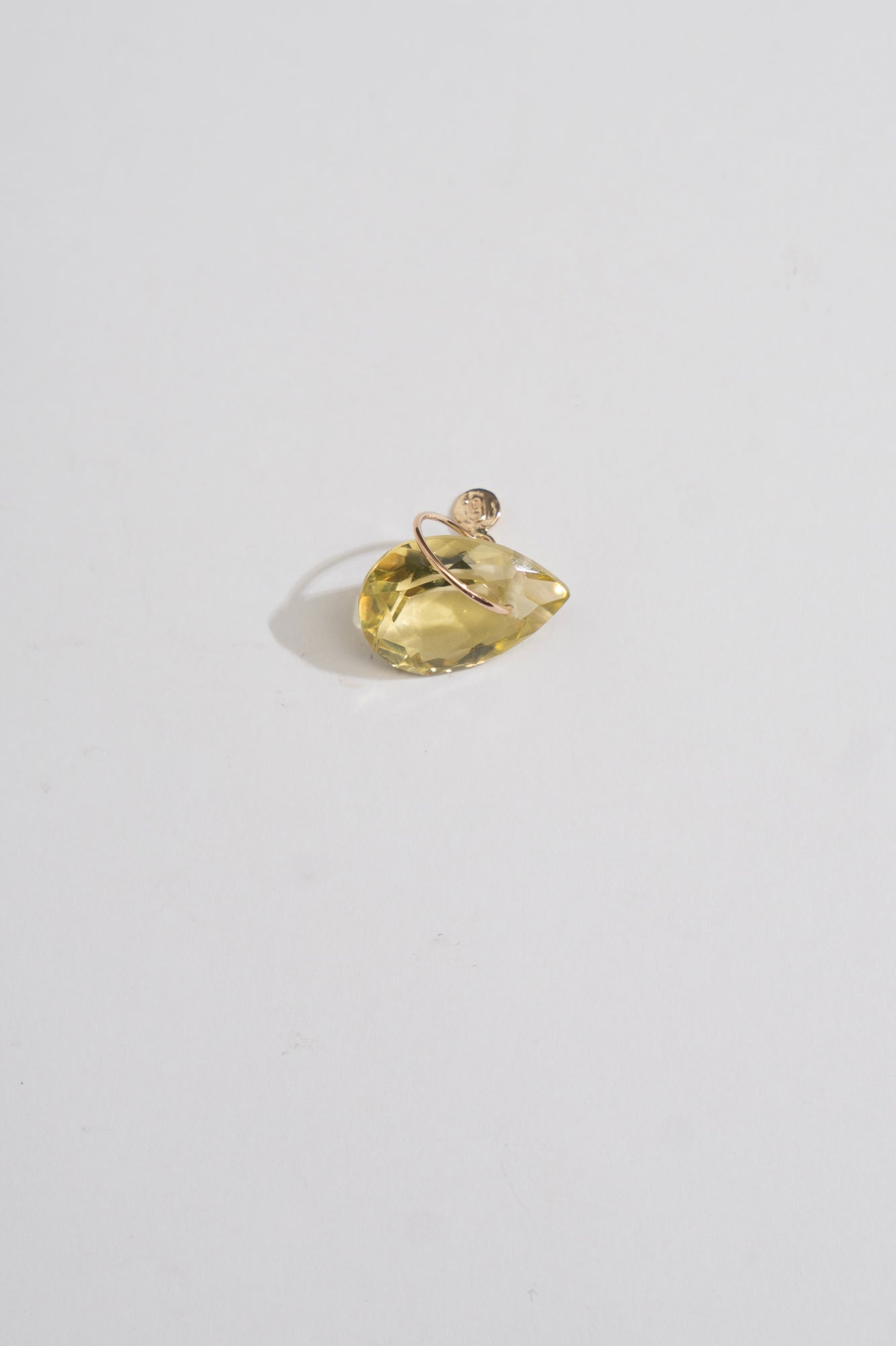 bohem Necklace Charm Top Lemon Quartz /K10