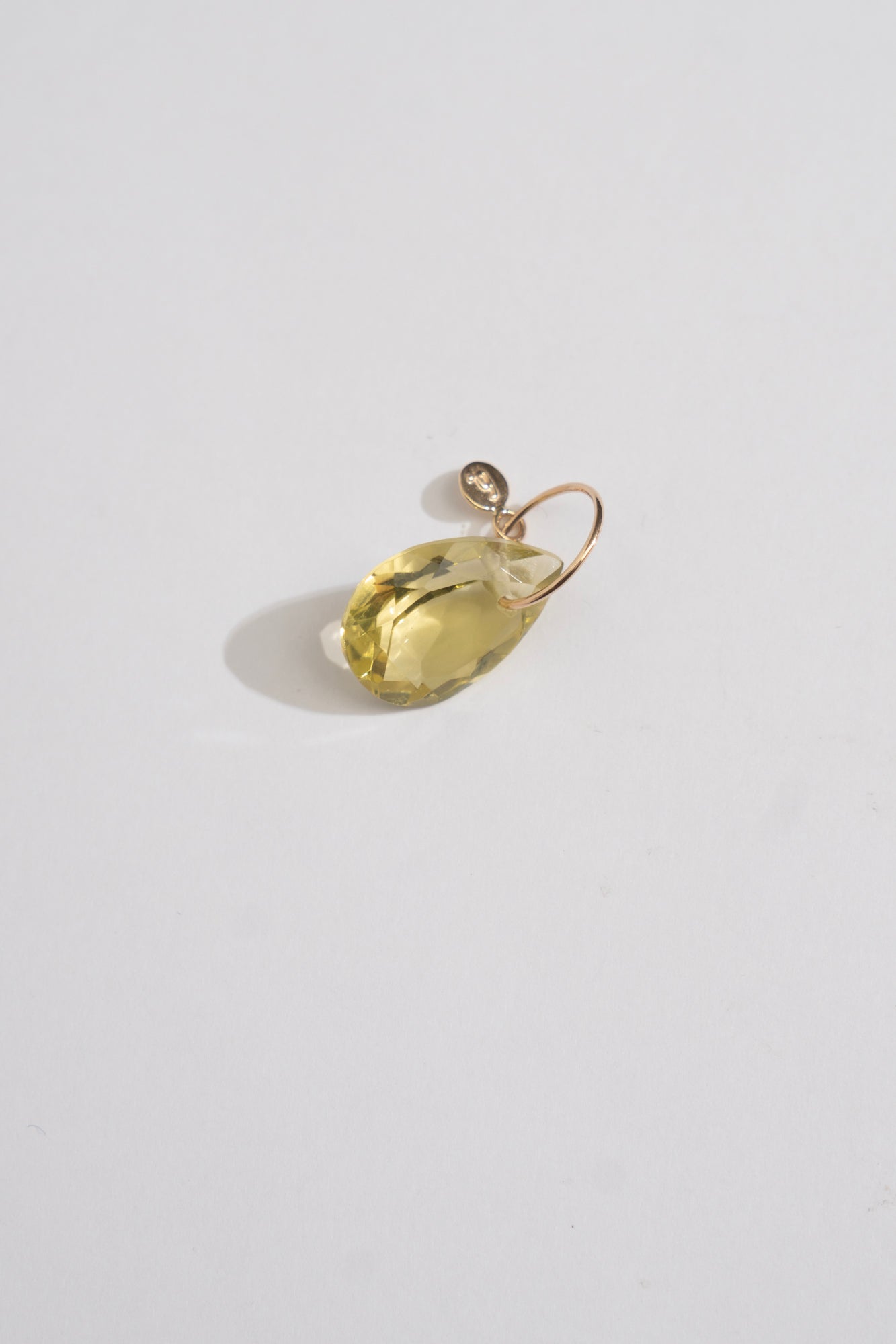 bohem Necklace Charm Top Lemon Quartz /K10