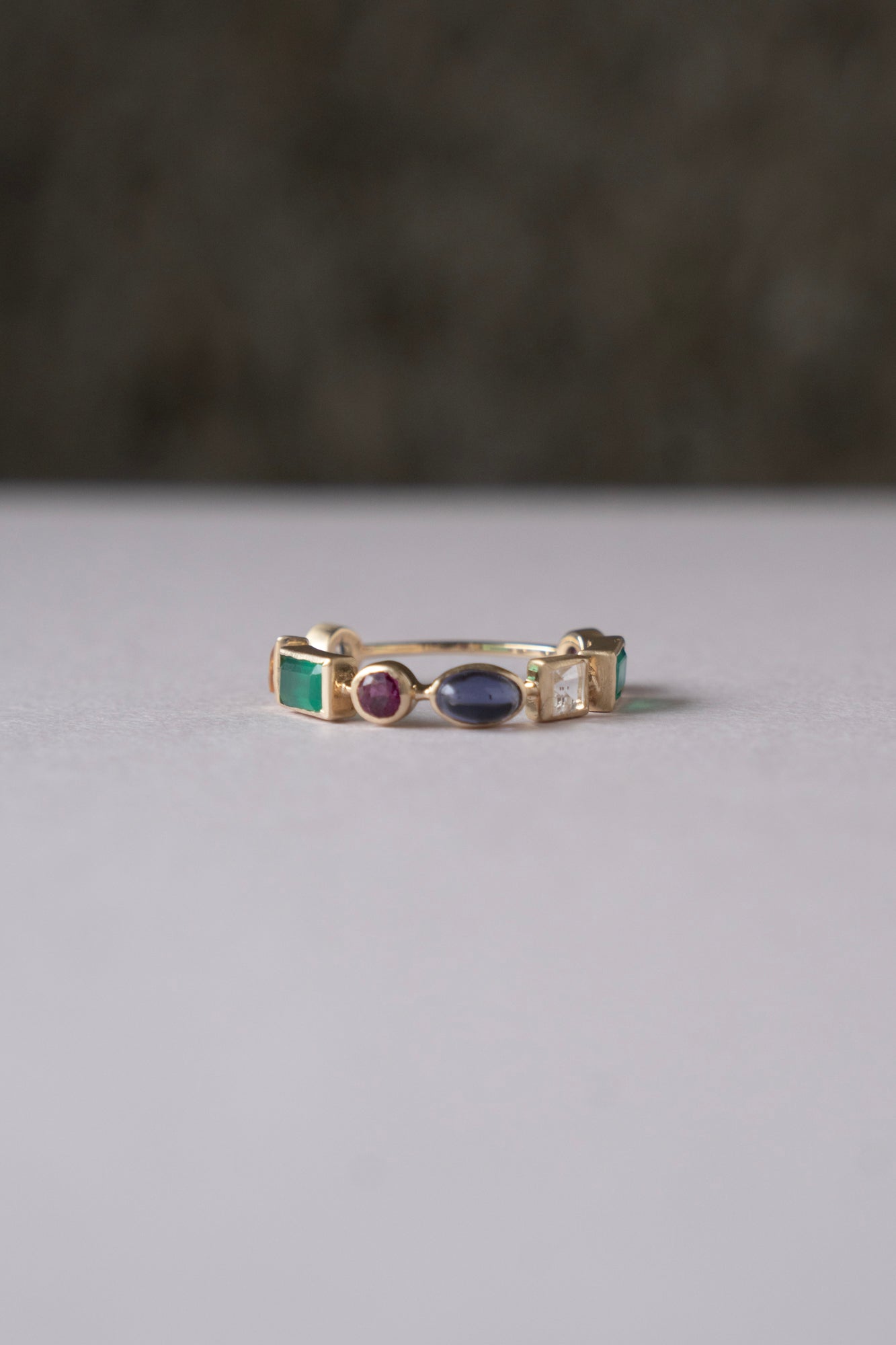 bohem Queen collection Mix Stone 3/4 Eternity Ring /K10