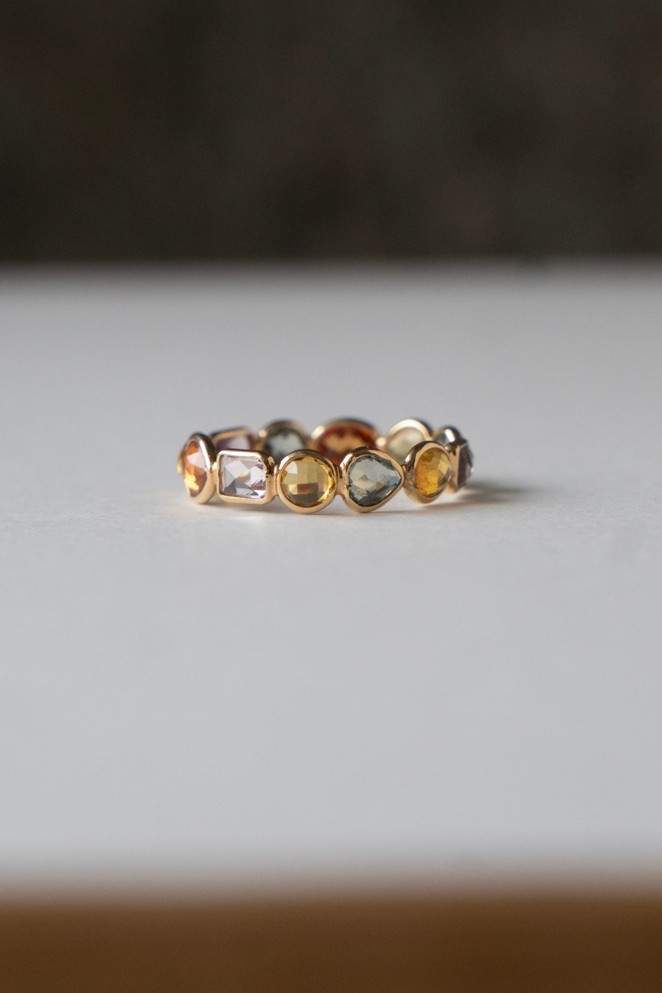 Perche? Full Eternity Multi Color Sapphire Ring /K18