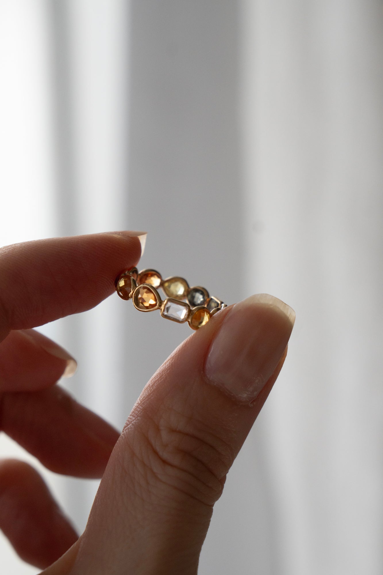 Perche? Full Eternity Multi Color Sapphire Ring /K18