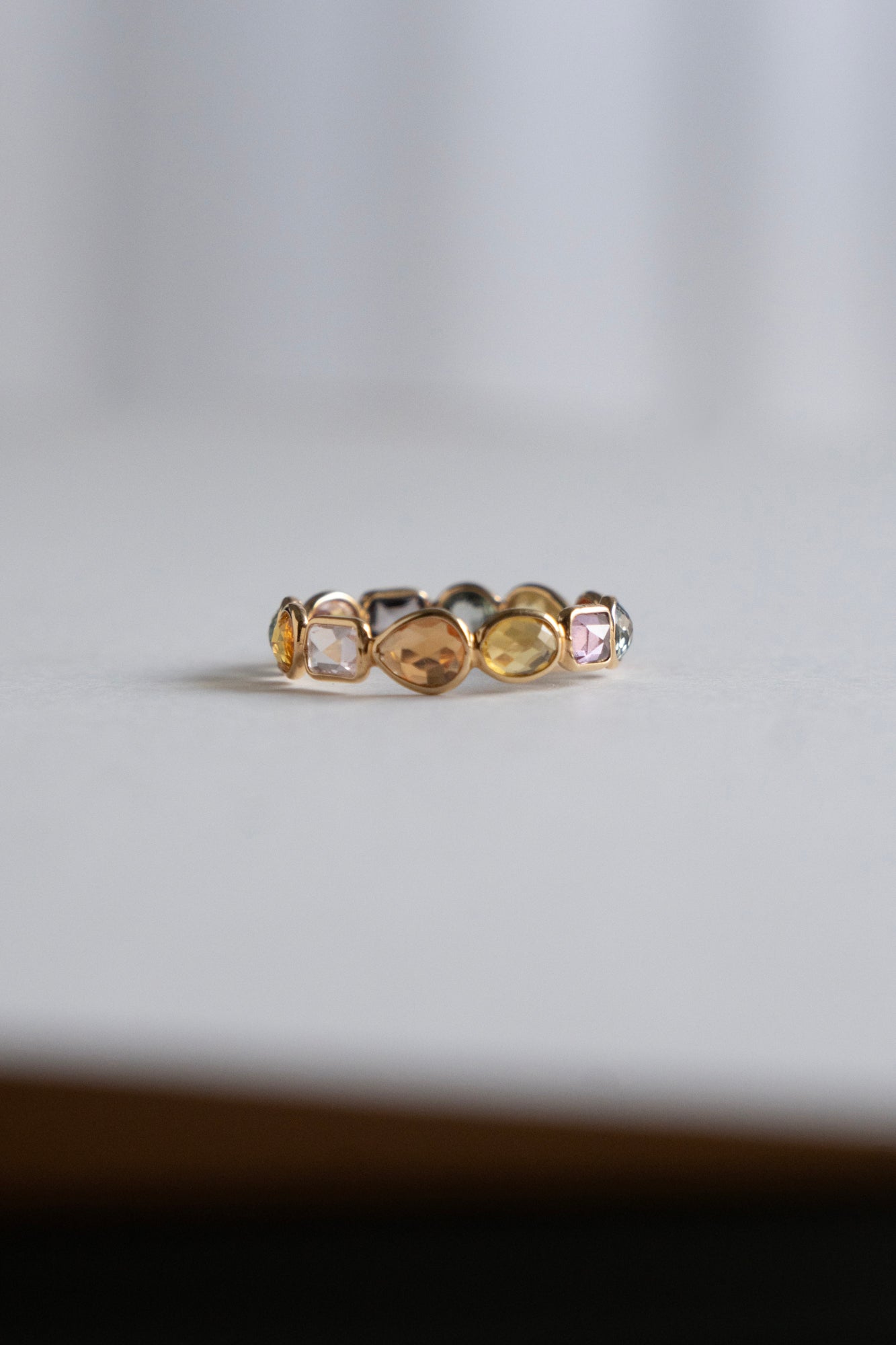 Perche? Full Eternity Multi Color Sapphire Ring /K18