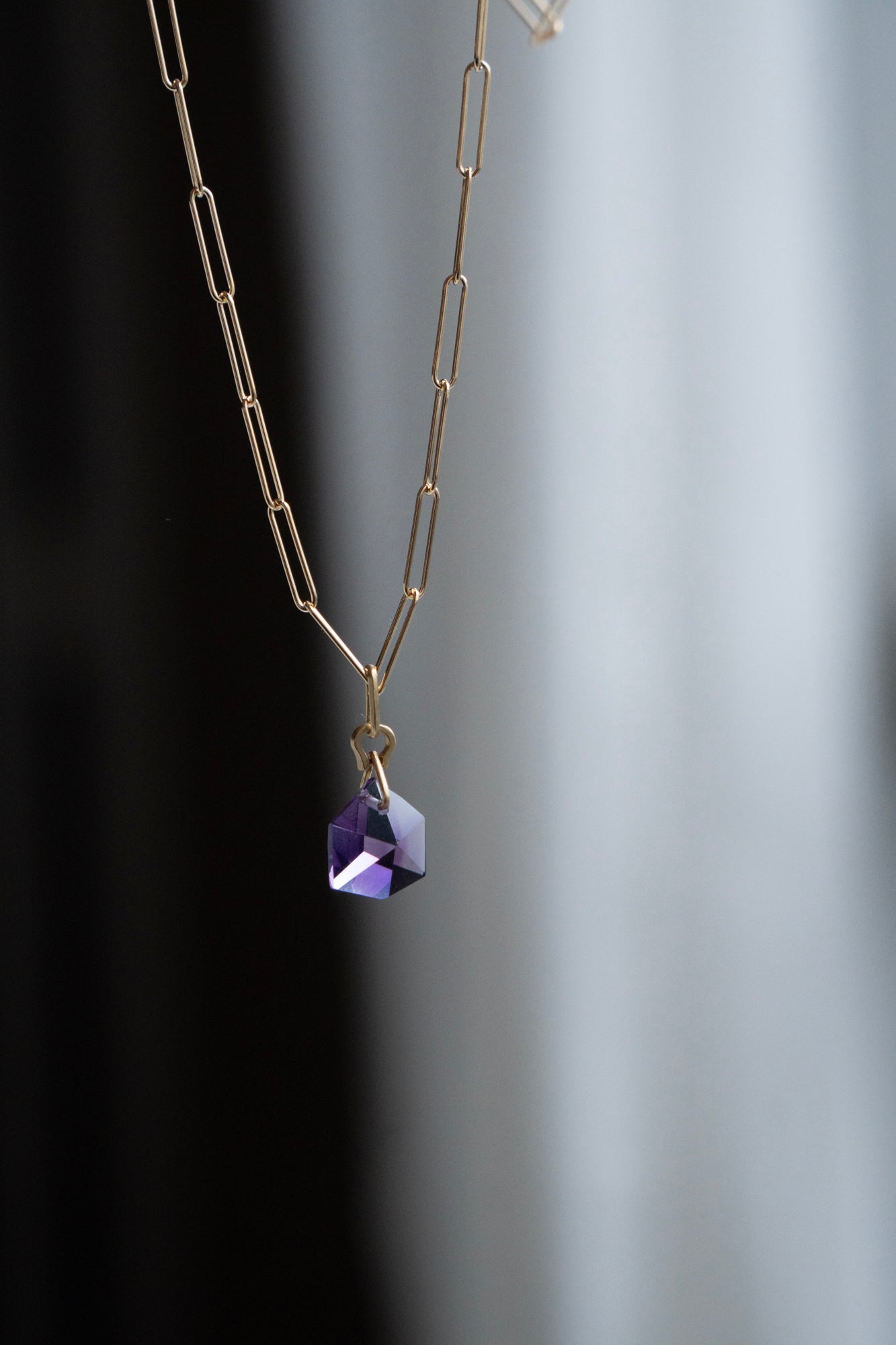 MONAKA jewellery Horse Shoe Pentagon Amethyst Necklace Charm Top /K18