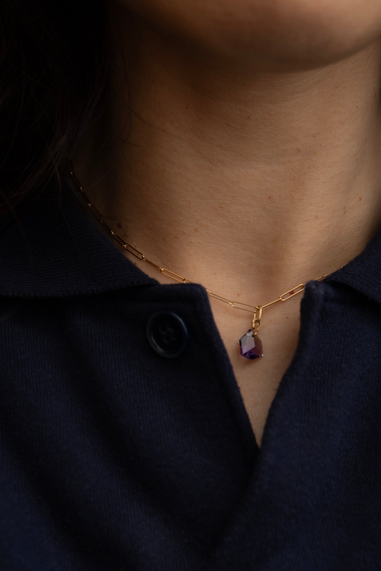 MONAKA jewellery Horse Shoe Pentagon Amethyst Necklace Charm Top /K18