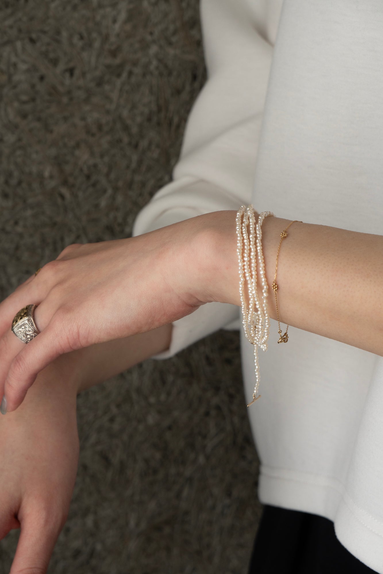 MINIMUMNUTS Fresh Water Seed Pearl Long Necklace /K10