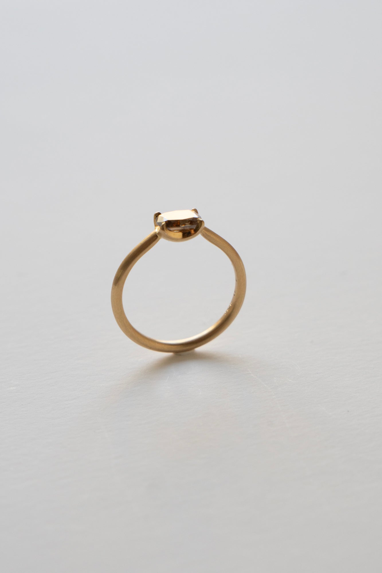 Seta Cushion Cut Fancy Brown Diamond Solitaire Ring /K18
