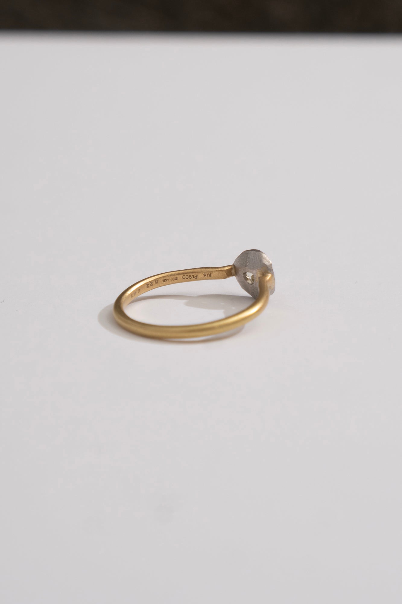 MONAKA jewellery Rinne Old Cut Pear Shape Light Yellow Diamond Ring /K18&PT900