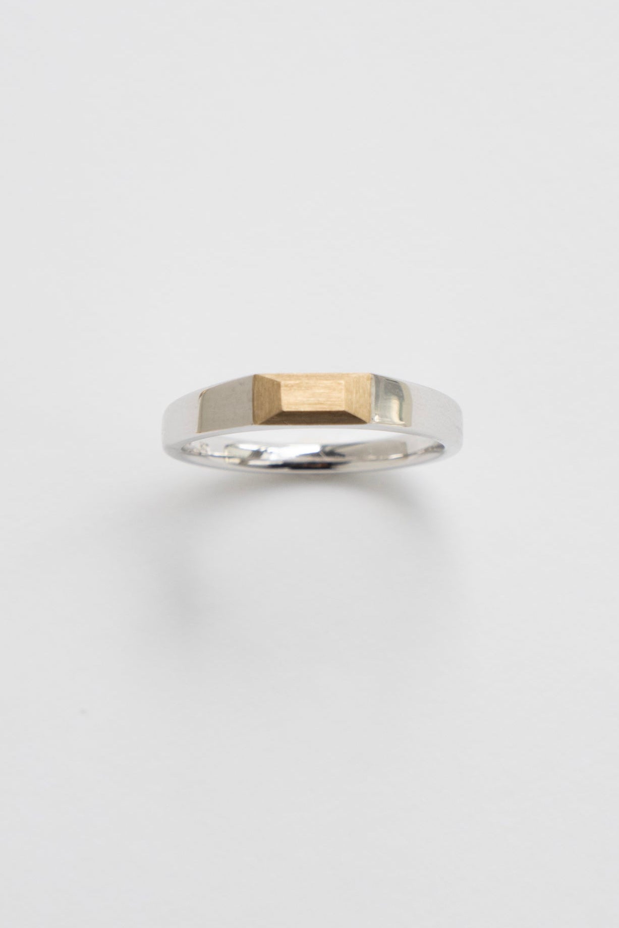 simmon BAGUETTE SIGNET RING 3.2 /K18&PT900