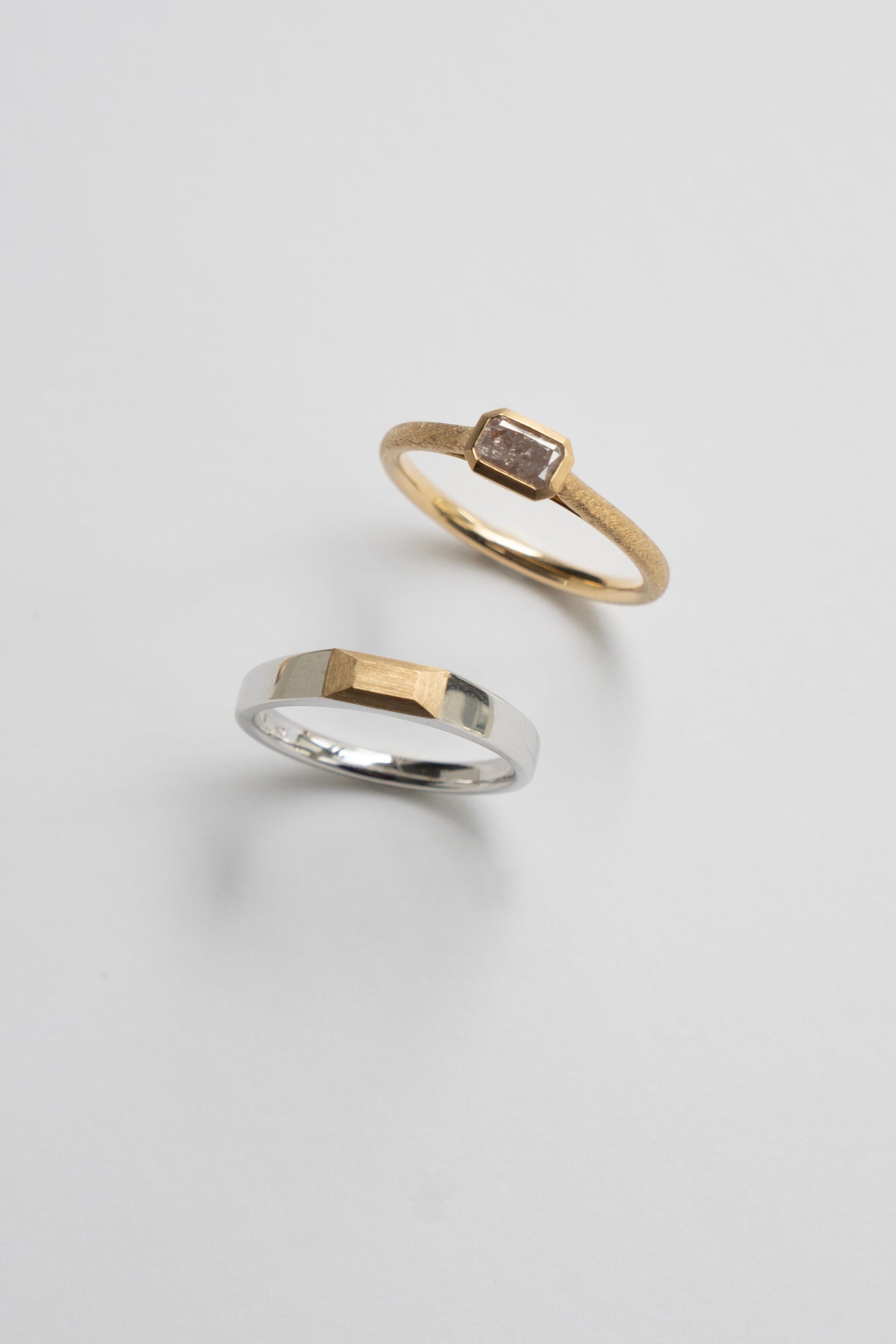 simmon BAGUETTE SIGNET RING 3.2 /K18&PT900