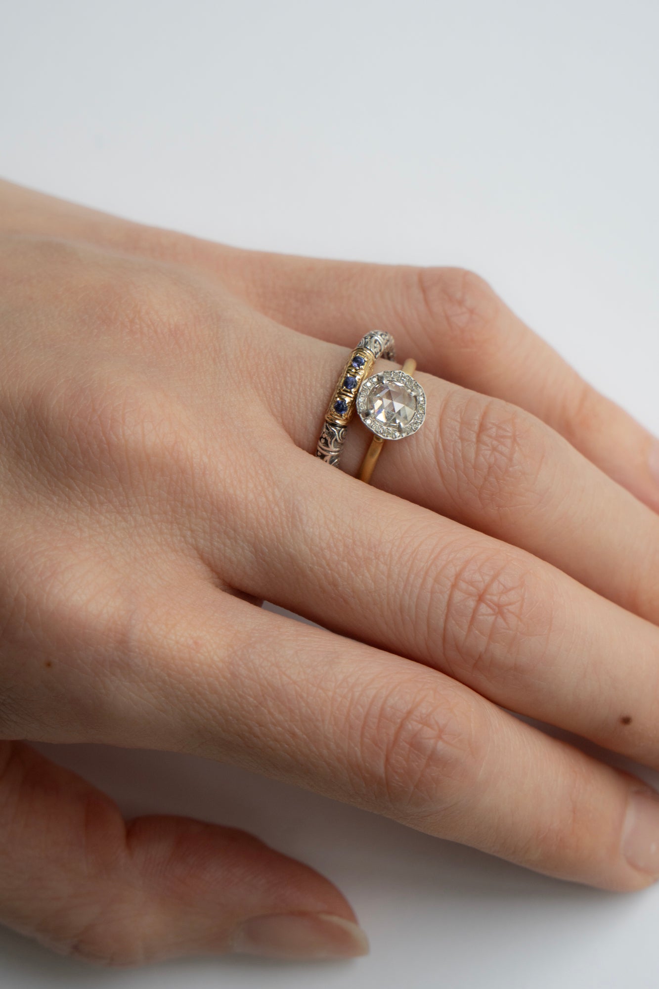 Gerochristo Eden's Garden Ring Iolite /Silver&18K