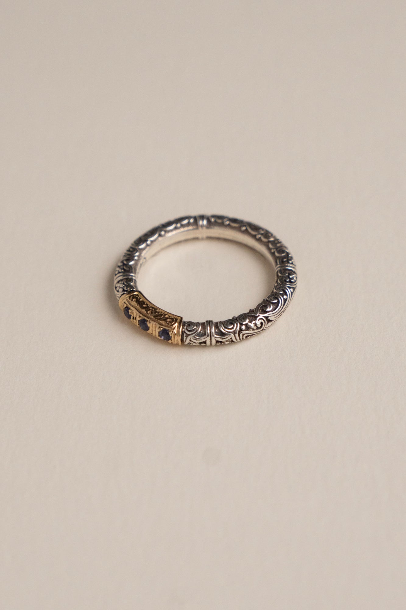 Gerochristo Eden's Garden Ring Iolite /Silver&18K
