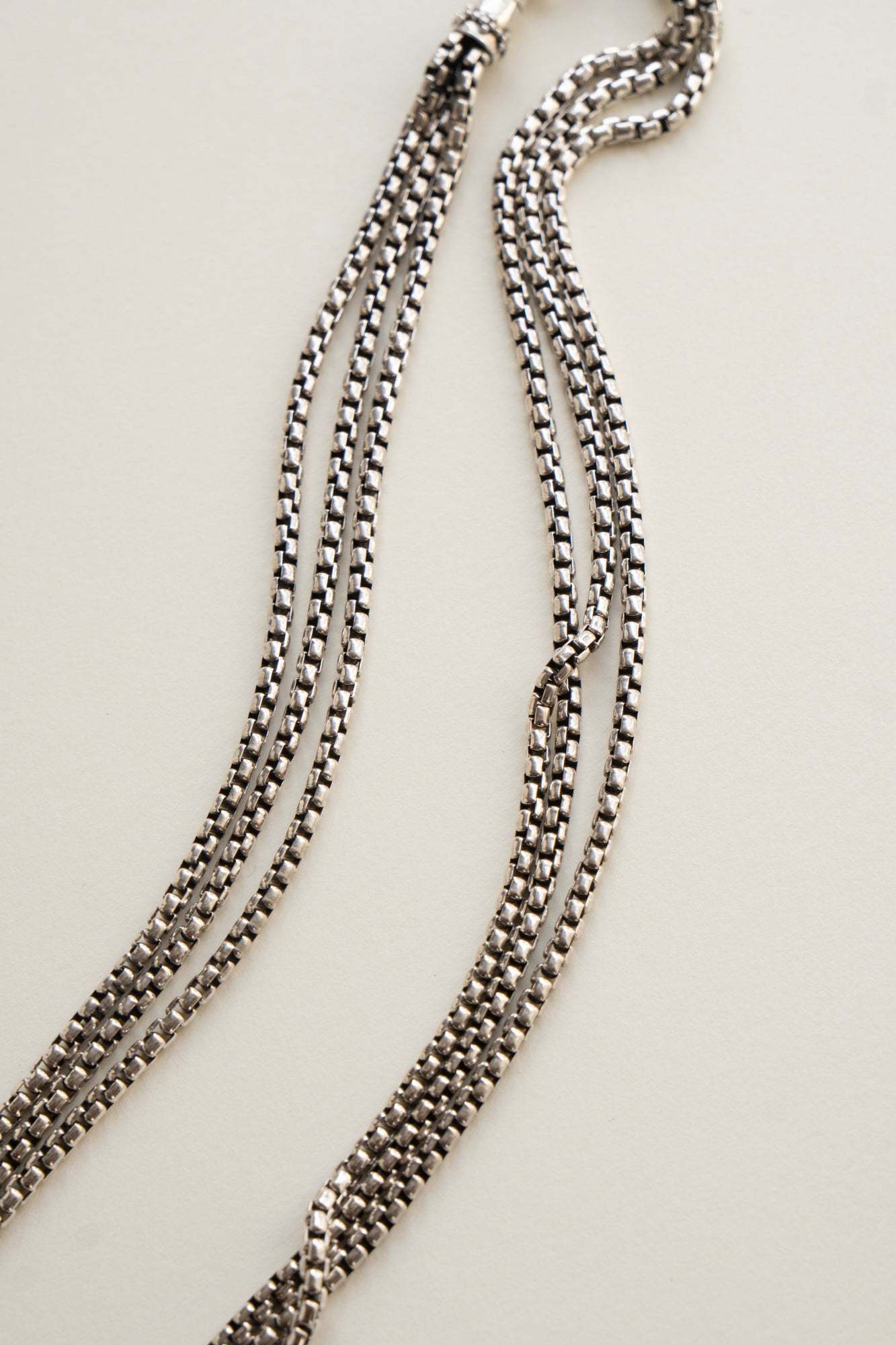 Gerochristo Triple Box Chain Necklace / Silver