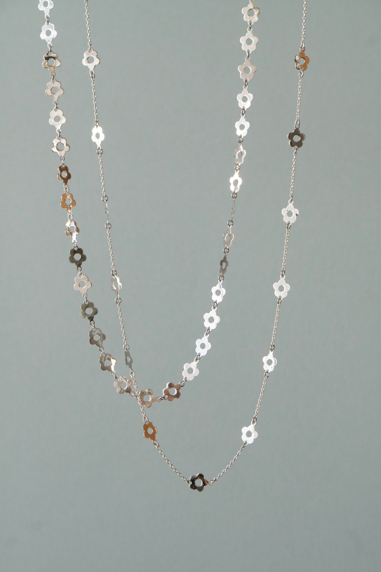 bohem Loop×Loop Flower Necklace B / Silver