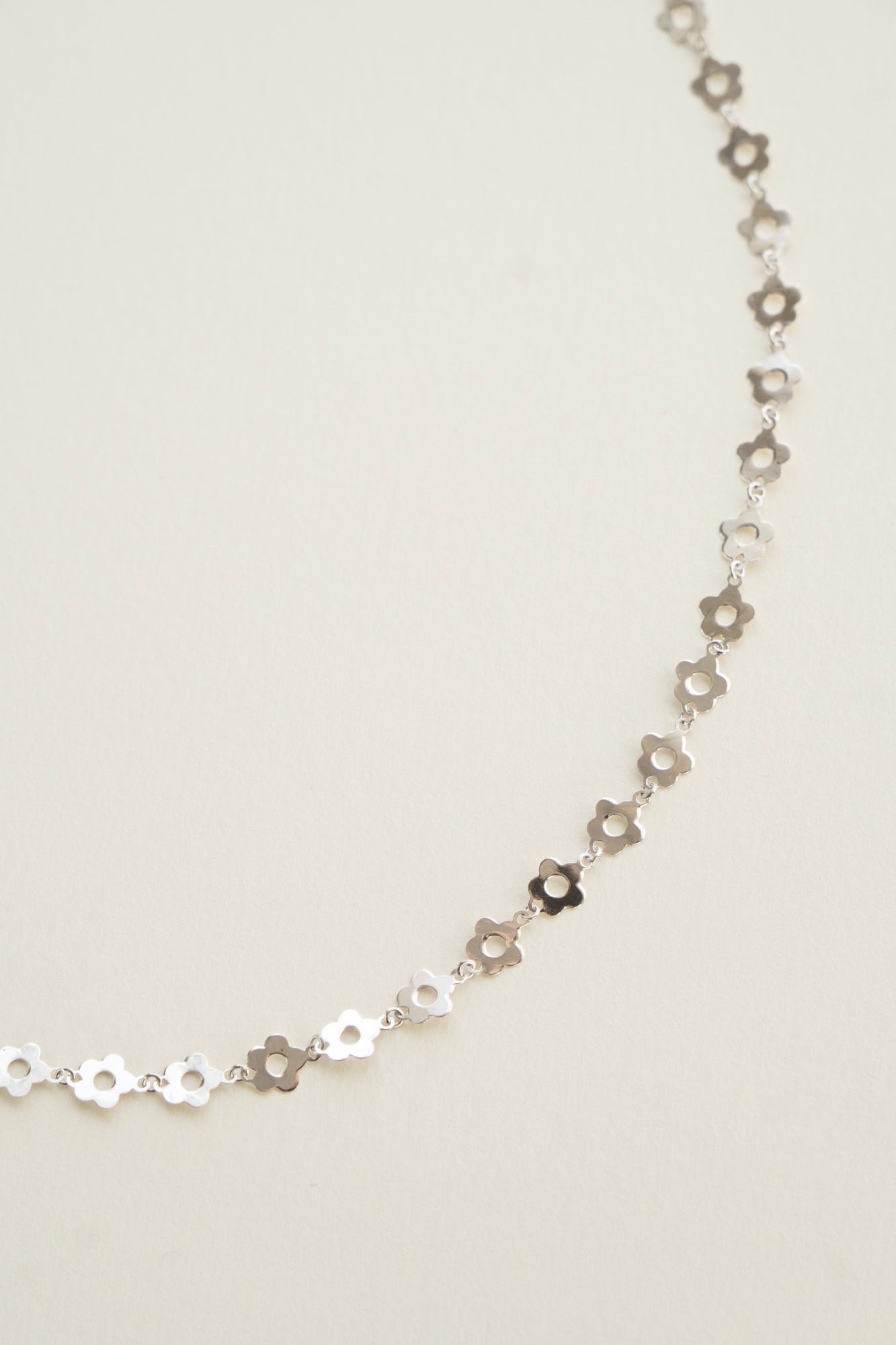 bohem Loop×Loop Flower Necklace B / Silver