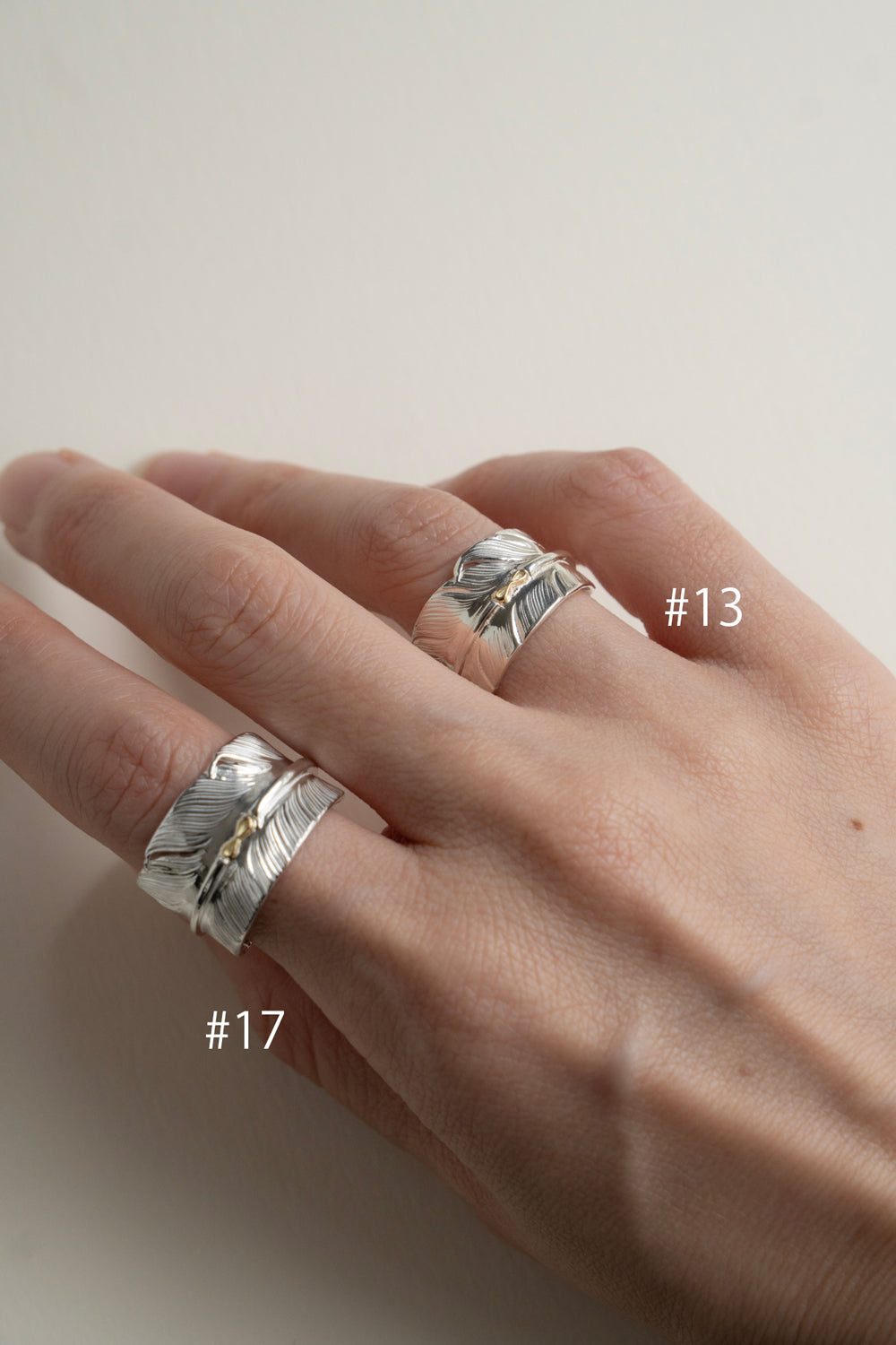 WAKAN SILVER SMITH K18 Mark Feather Stamp Ring /Silver