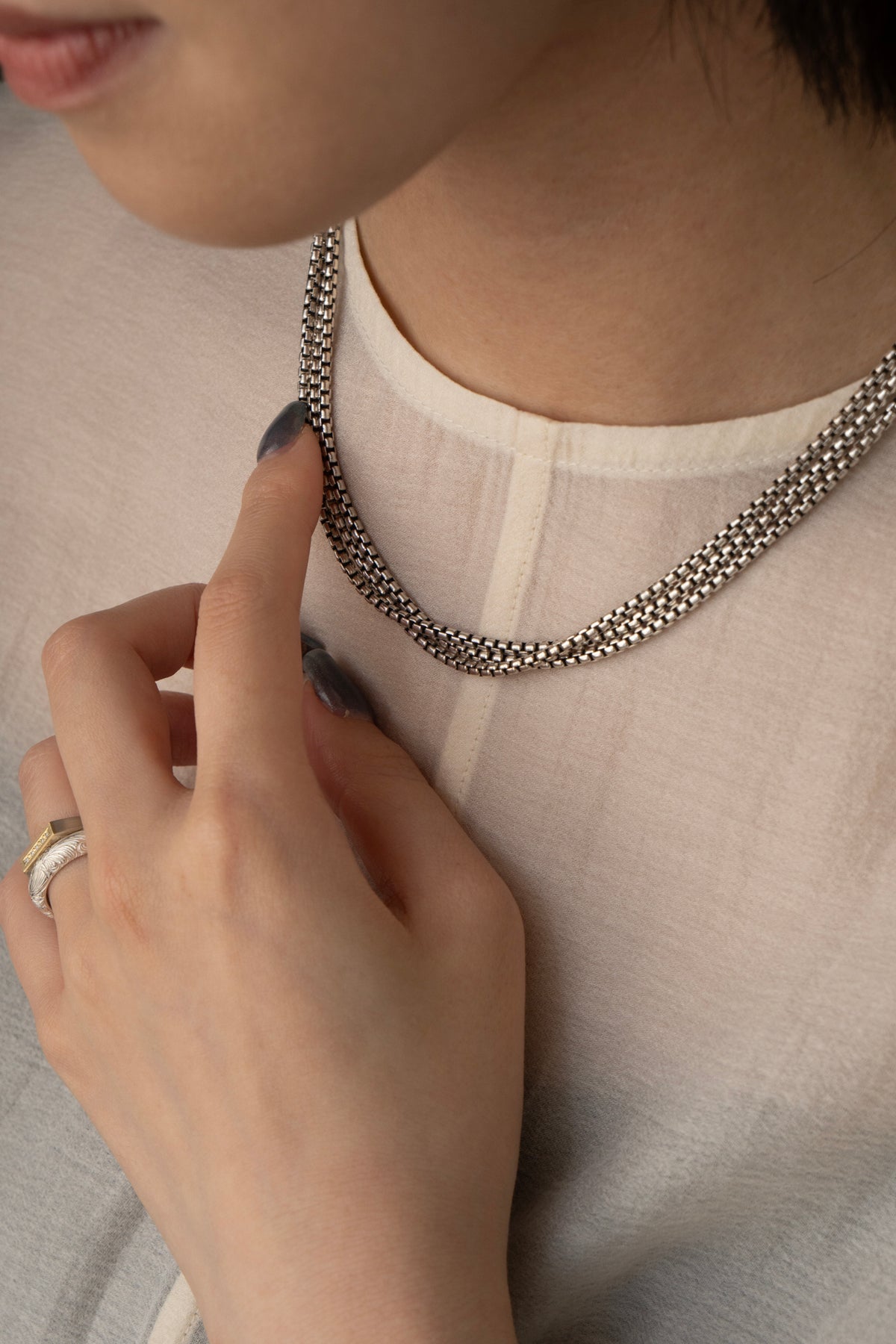 Gerochristo Triple Box Chain Necklace ジェロクリスト トリプル 