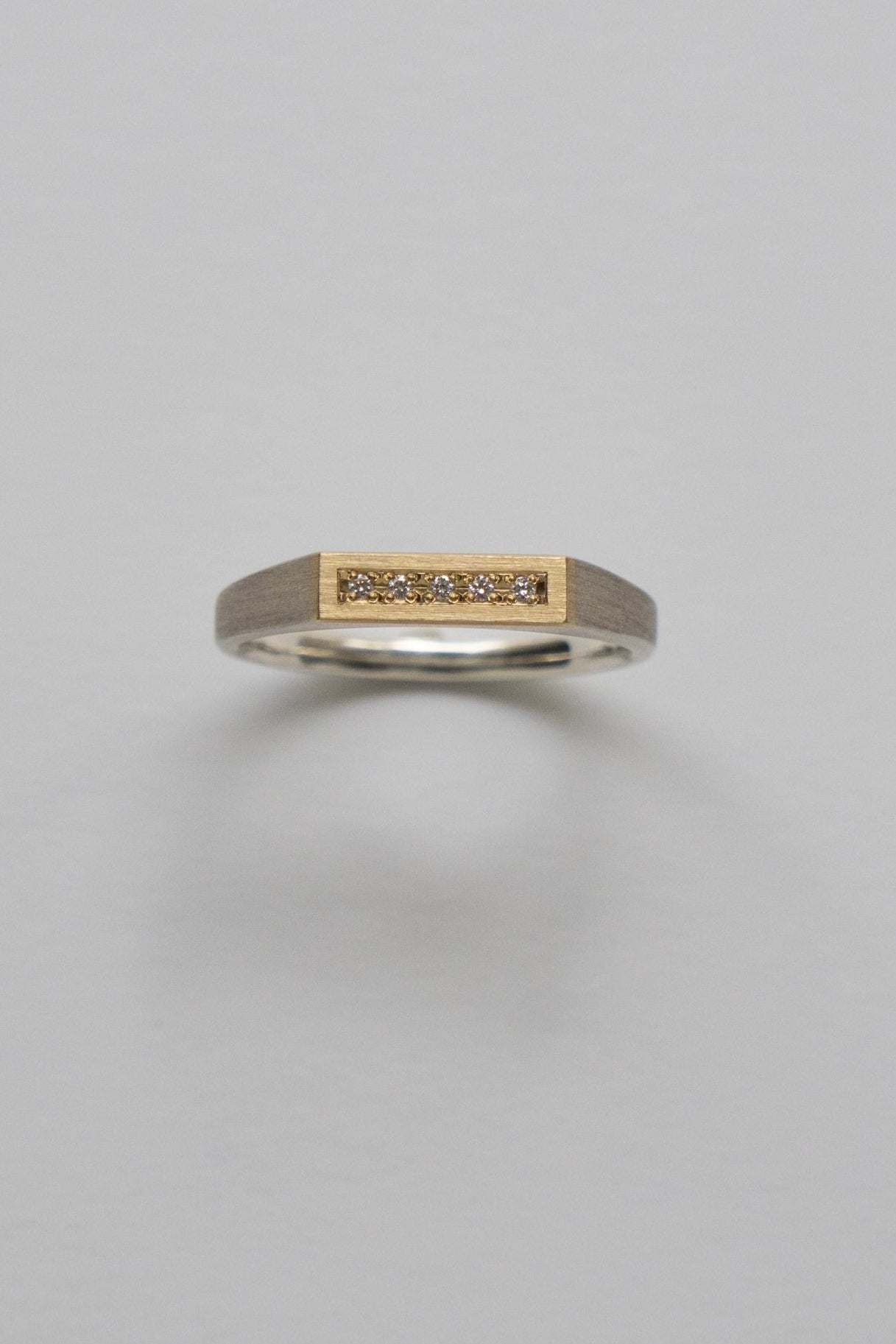 simmon SV & 10K SIGNET RING FLAT NARROW Dia 5