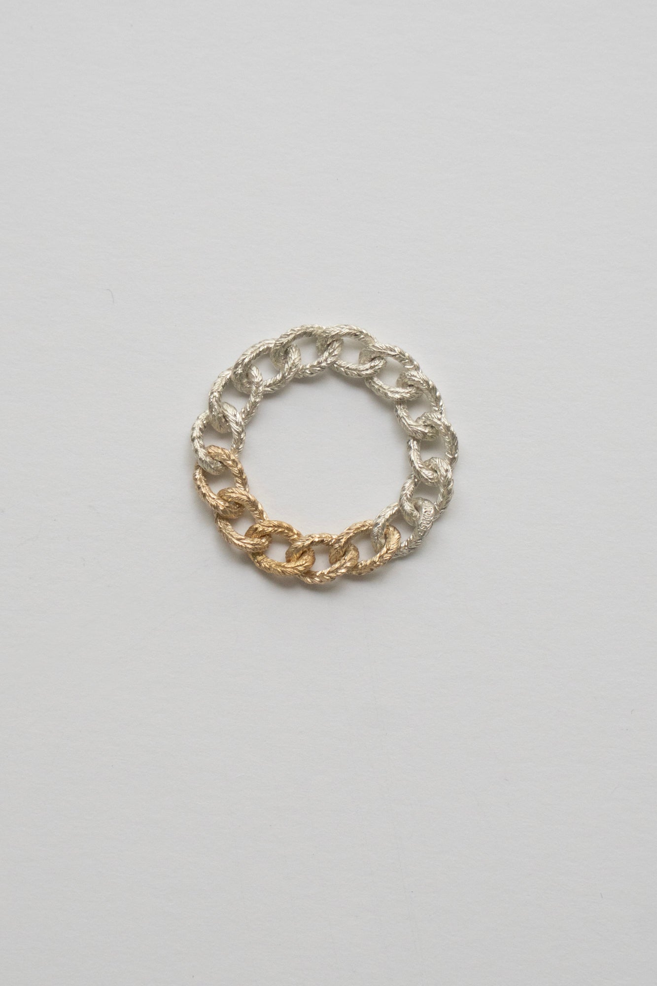 simmon Knit Chain Ring Narrow Aurora /SV&K10&K18