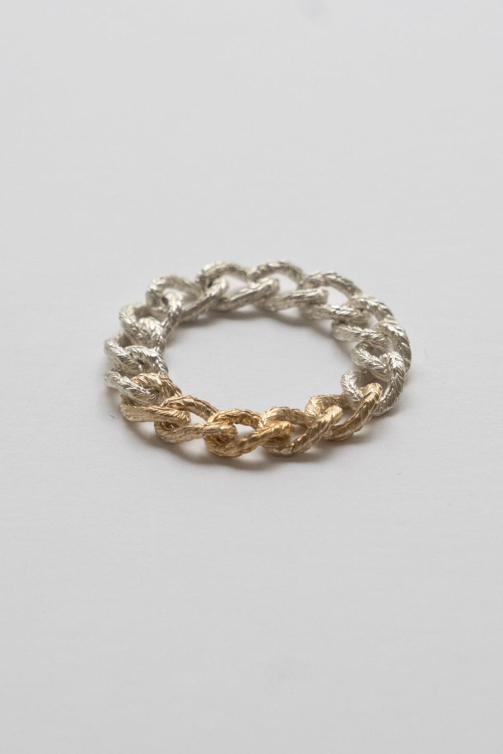 simmon Knit Chain Ring Narrow Aurora /SV&K10&K18