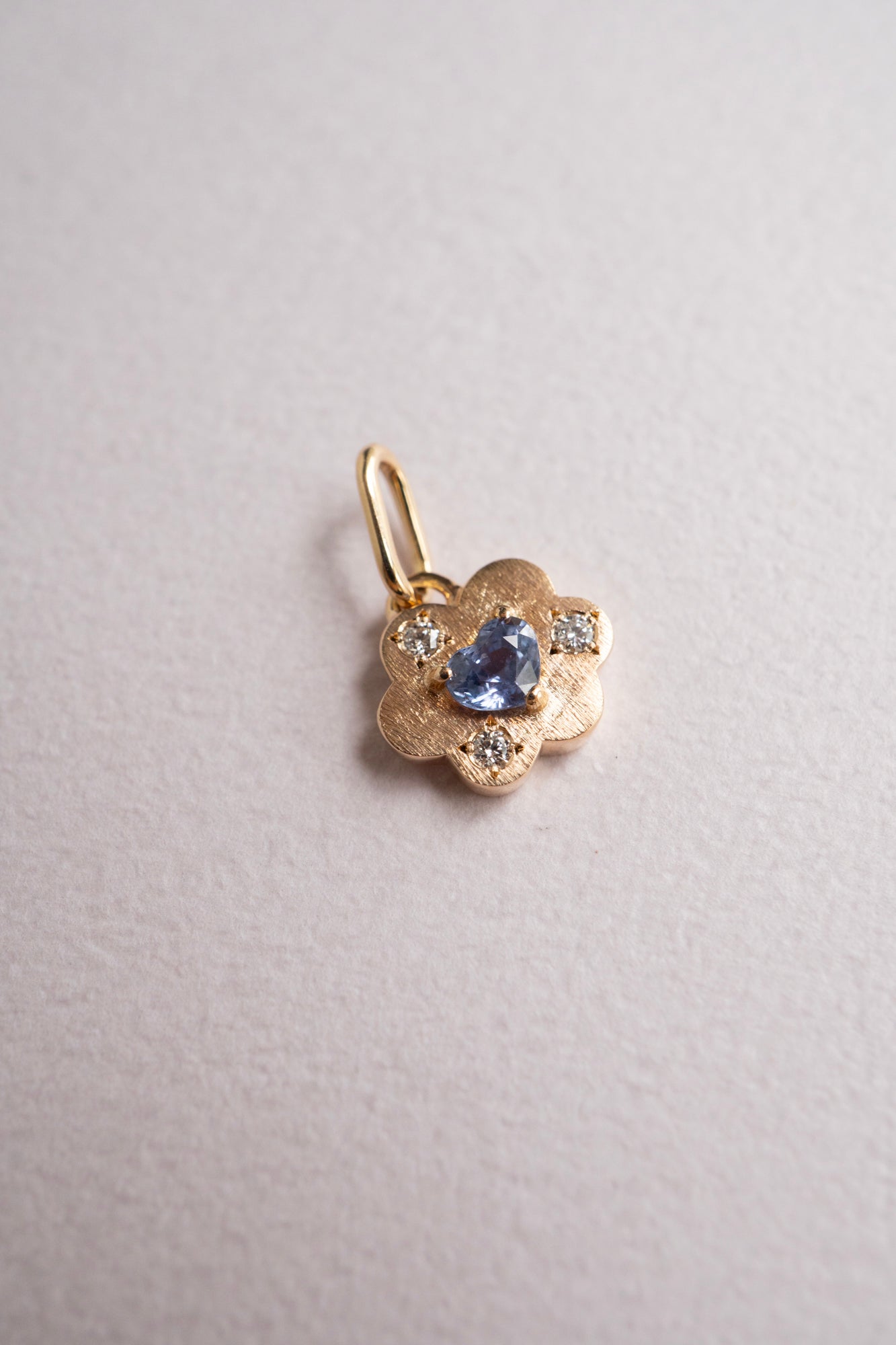 bohem Cotton Flower Charm Top Blue Sapphire /K10