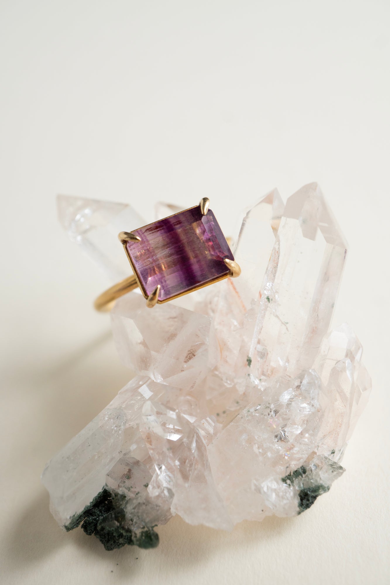 bohem Fluorite Ring Pink /K10
