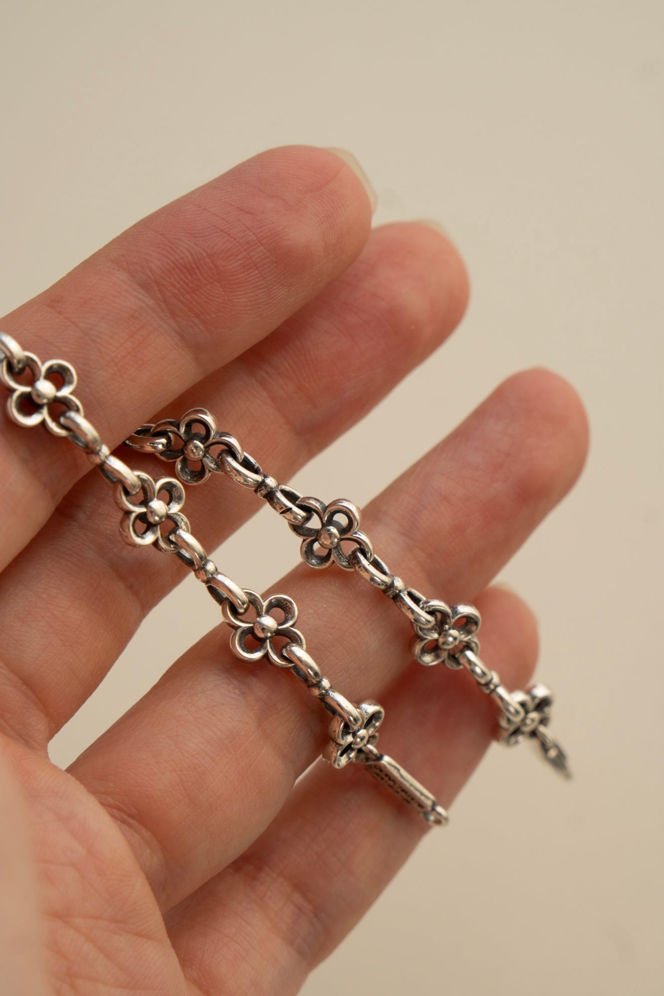 Gerochristo The Flower Chain Bracelet /Silver