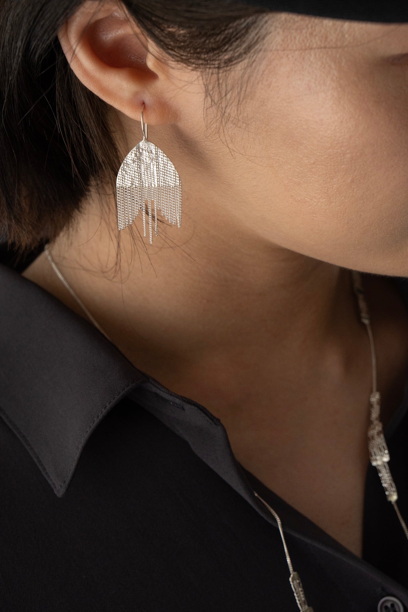 Hannah Keefe Snow Drop Pierced Earrings /Silver
