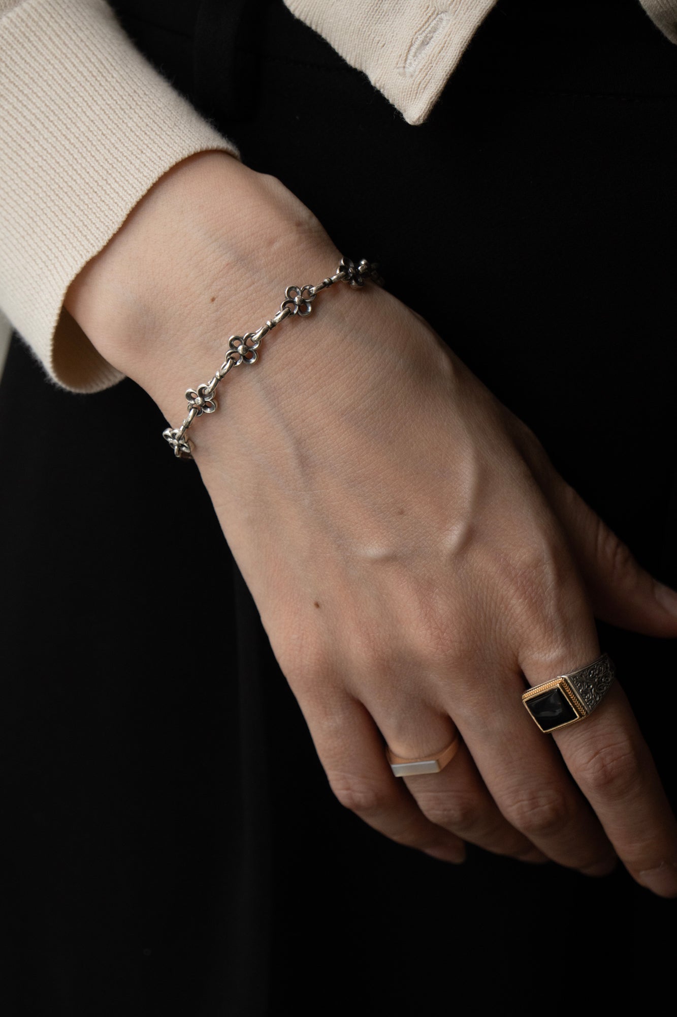 Gerochristo The Flower Chain Bracelet /Silver