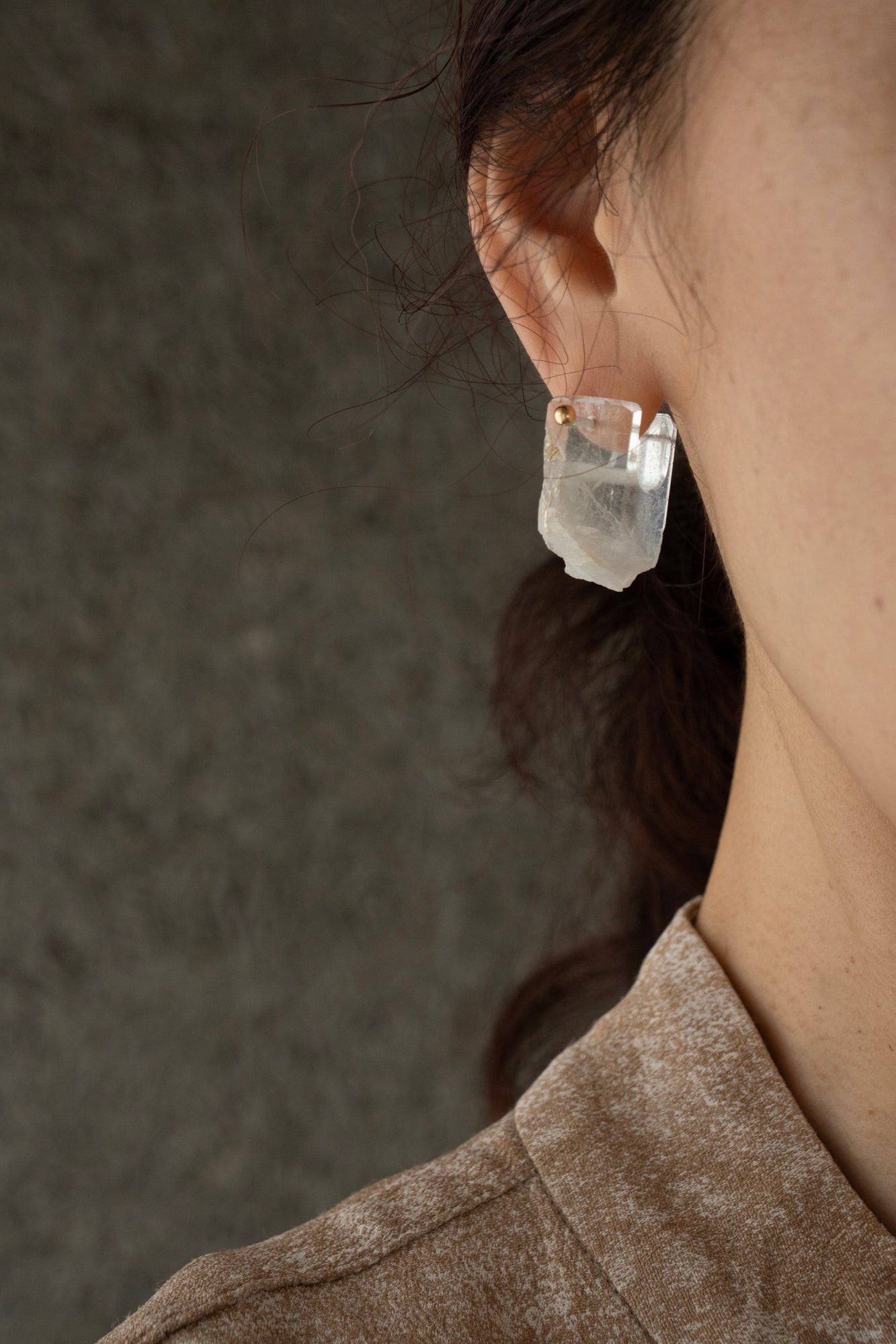 MONAKA jewellery Aquamarine Rock Pierced Earrings / K18