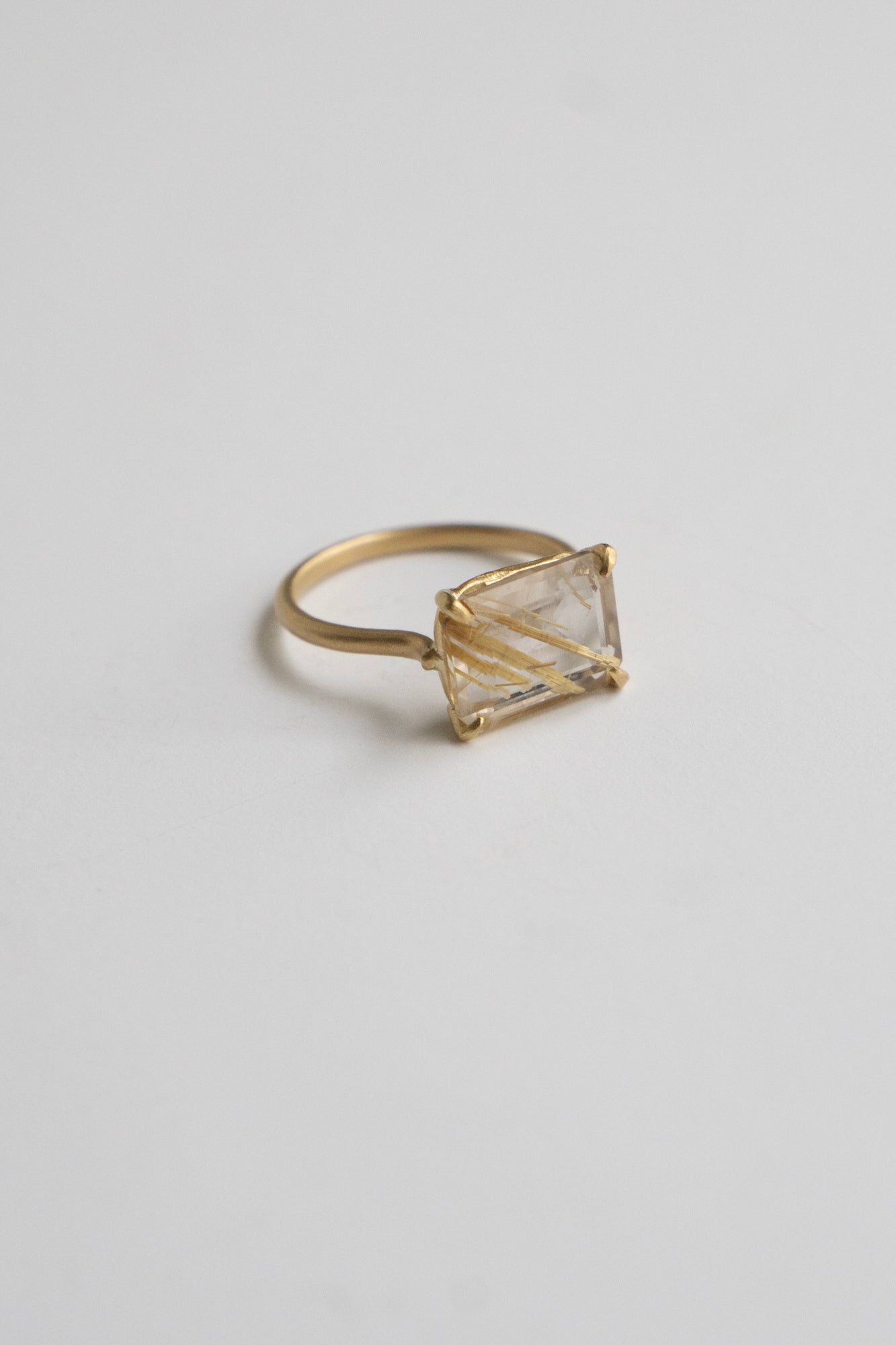 MONAKA jewellery Prong Golden Rutile Quartz Ring /K18