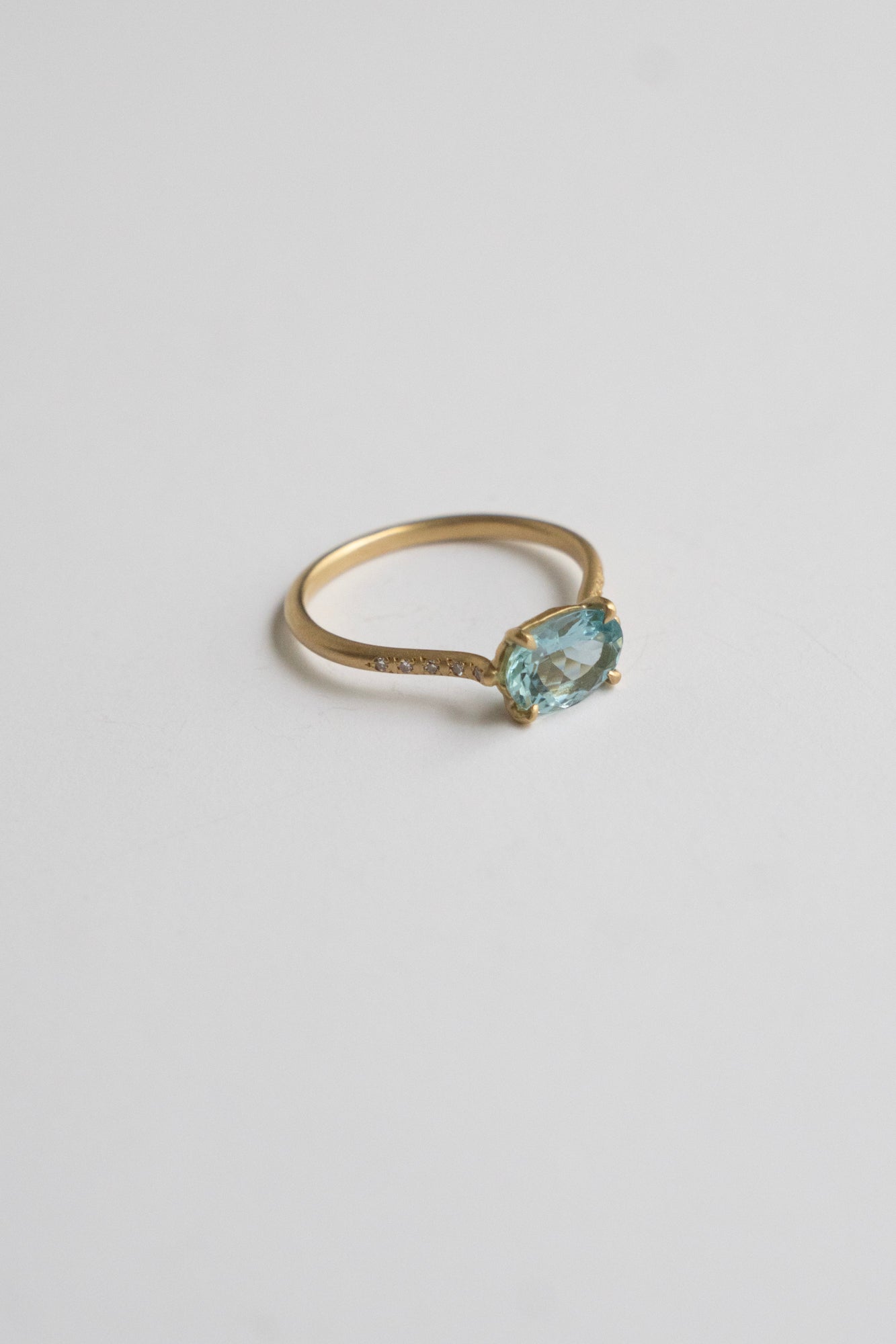MONAKA jewellery Prong Aquamarine Arm Diamond Ring /K18
