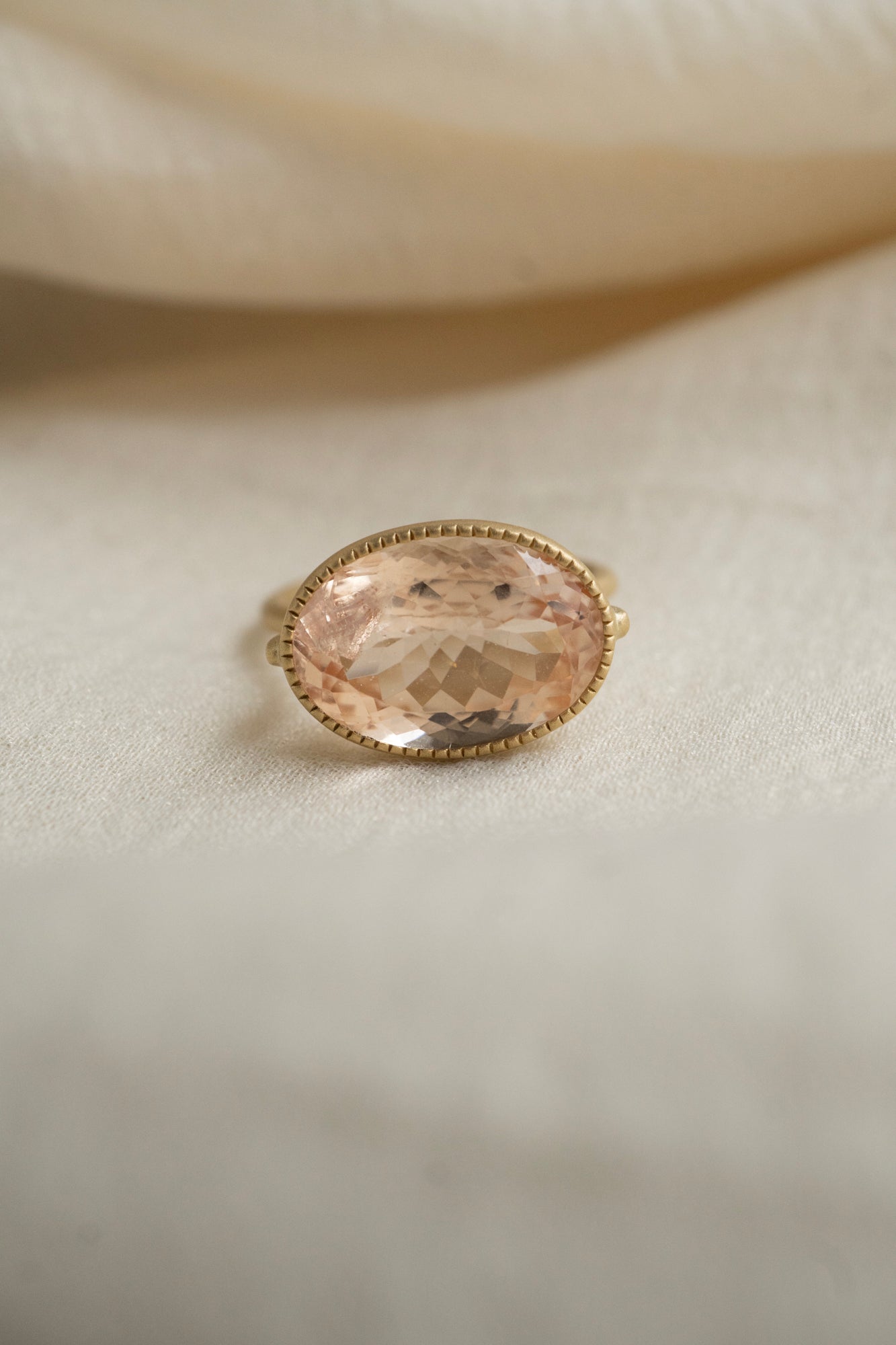MONAKA jewellery Milgrain Morganite Ring /K18