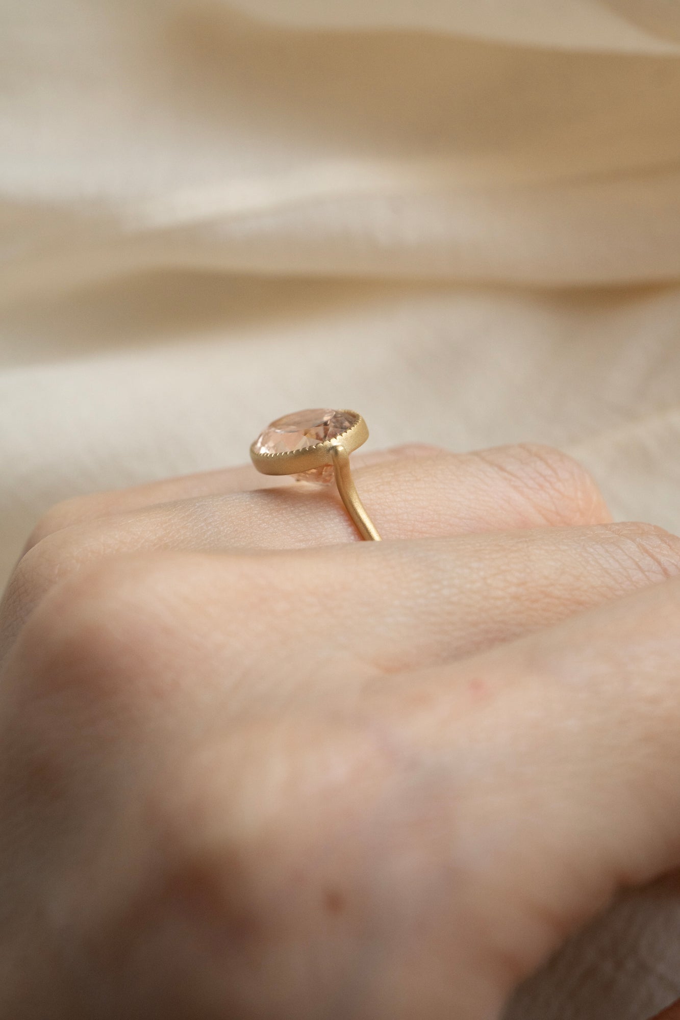 MONAKA jewellery Milgrain Morganite Ring /K18