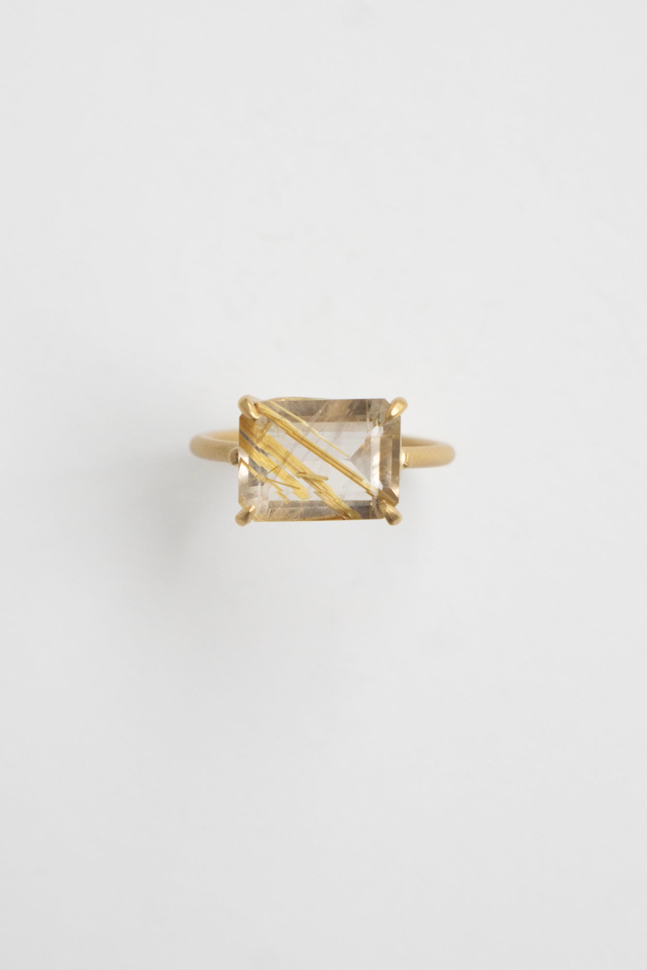 MONAKA jewellery Prong Golden Rutile Quartz Ring /K18