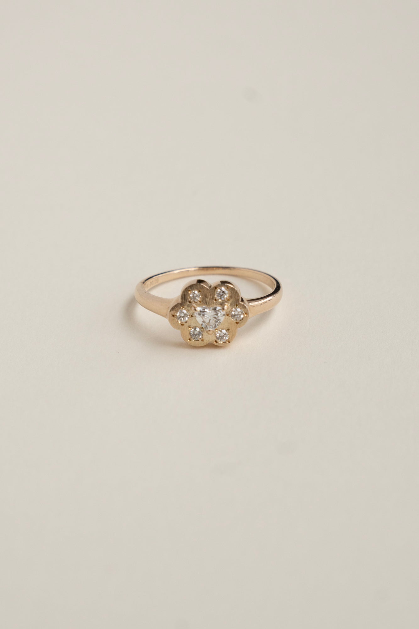 bohem Cotton Flower collection Ring Heart Diamond /K10