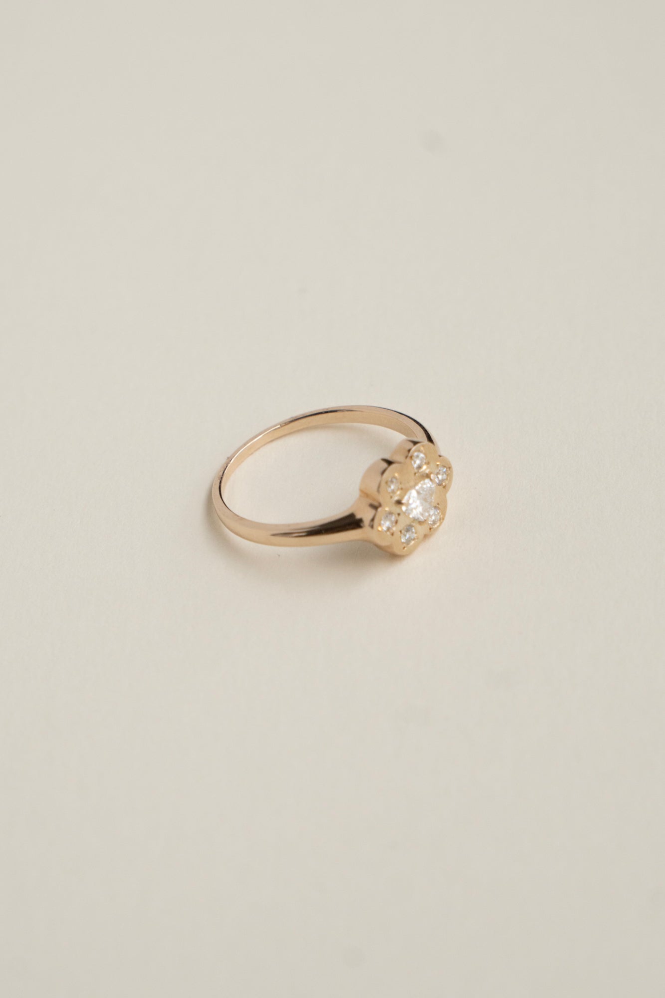 bohem Cotton Flower collection Ring Heart Diamond /K10