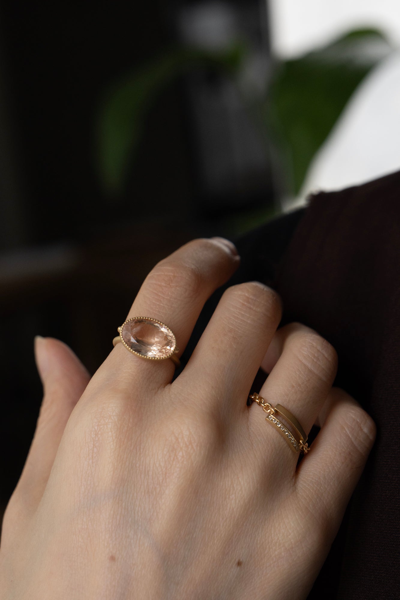MONAKA jewellery Milgrain Morganite Ring / K18