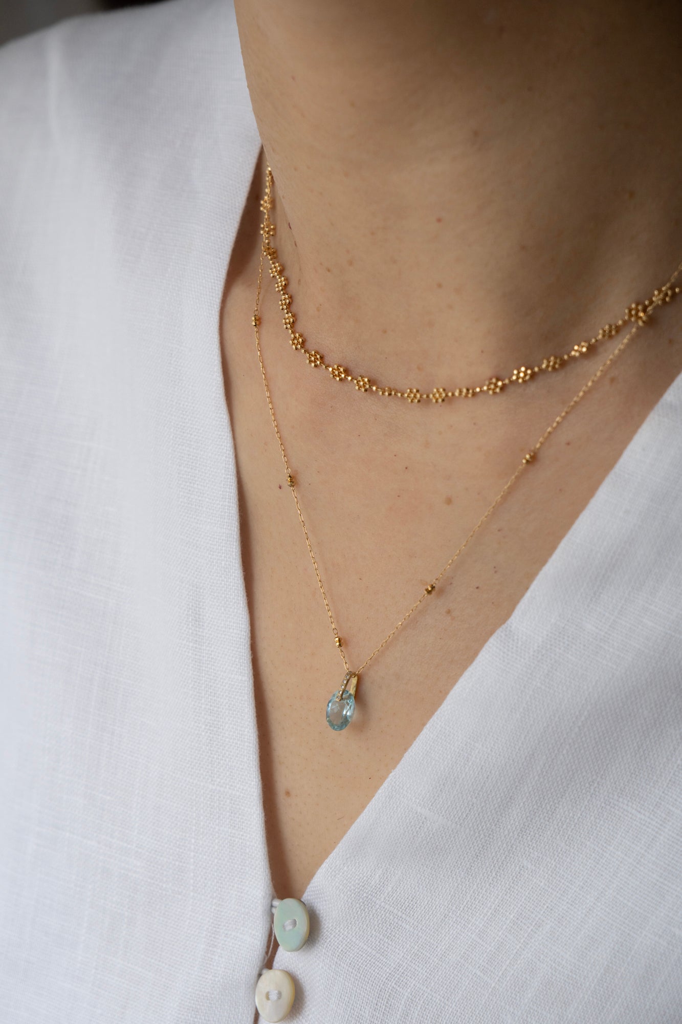 MONAKA jewellery Hibiki Aquamarine Pendant Charm Top /K18