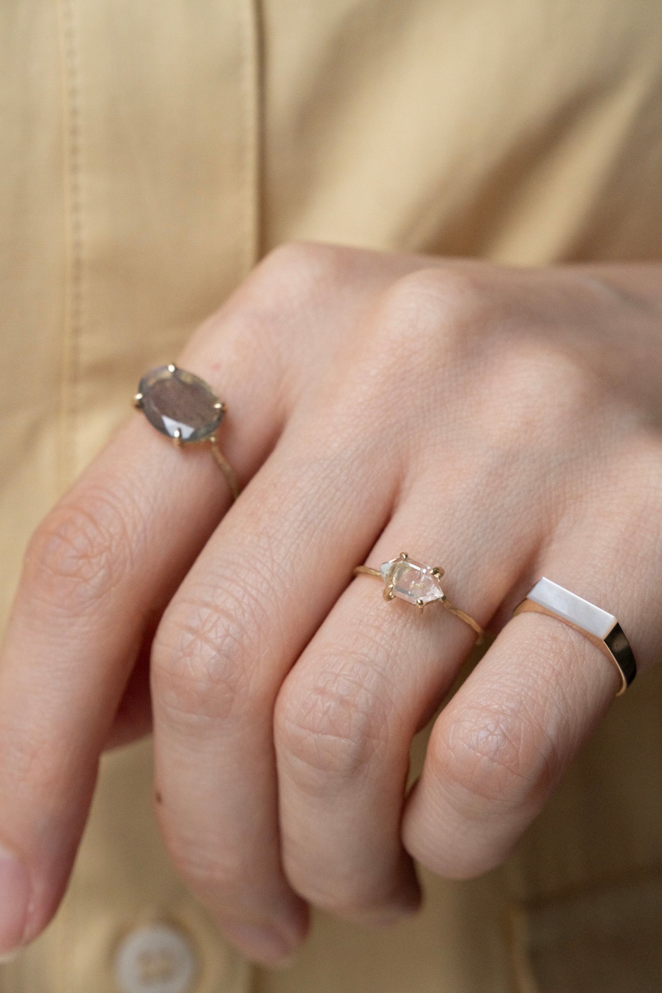 MONAKA jewellery Petroleum in Quartz Ring /K14