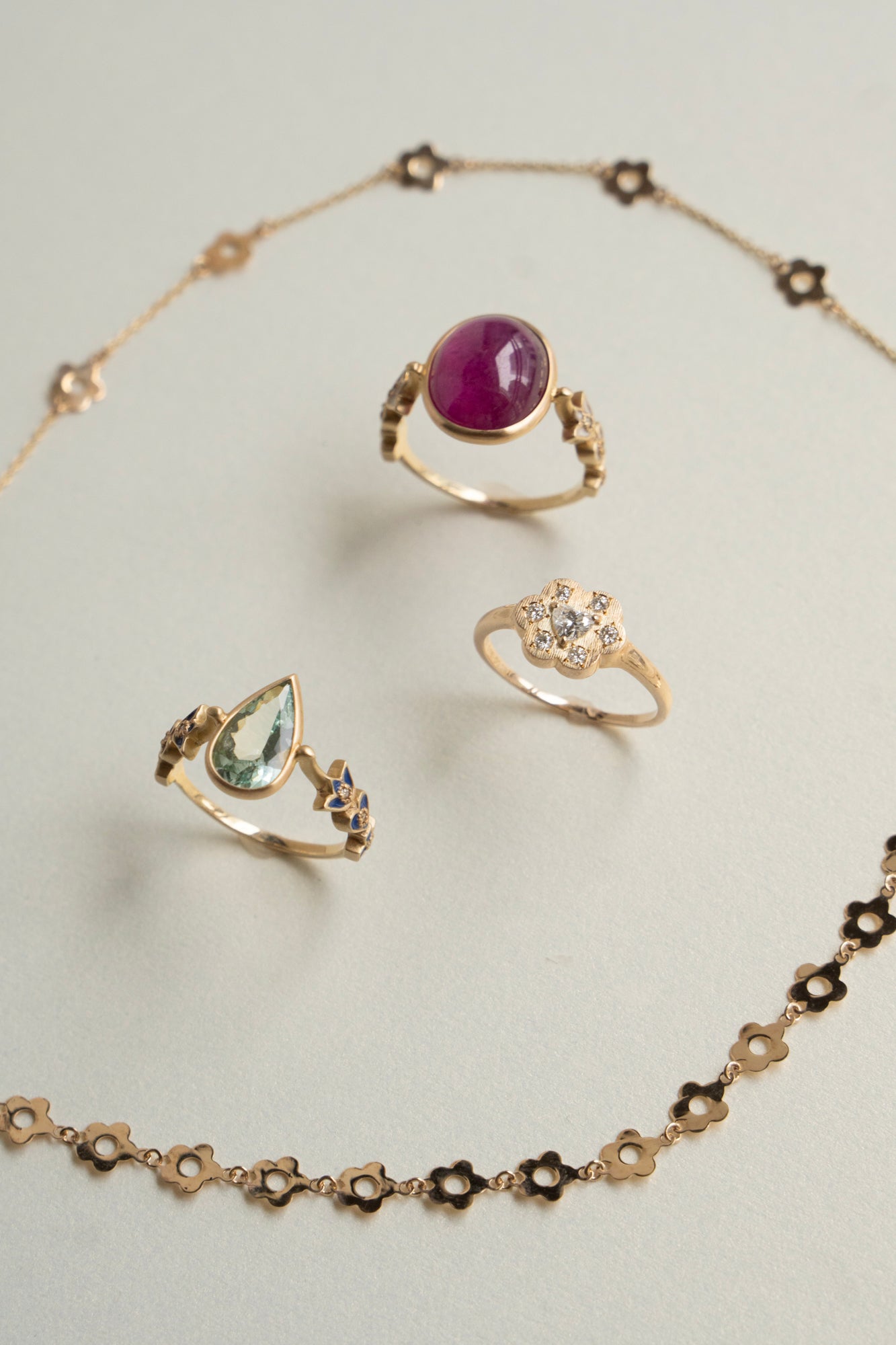 bohem Crown collection Green Beryl Ring /K10