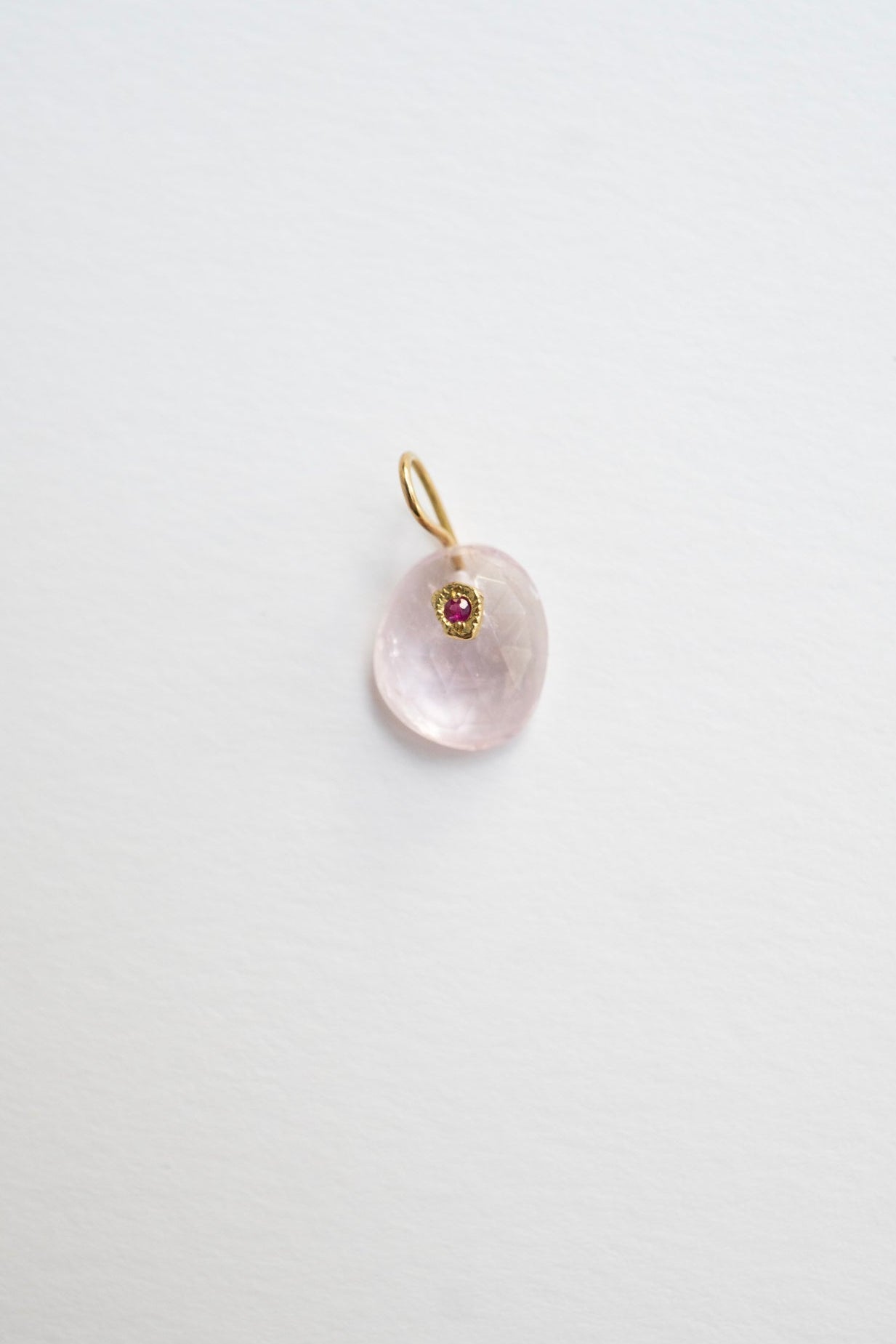 MONAKA jewellery Flat Morganite Necklace Charm Top /K18