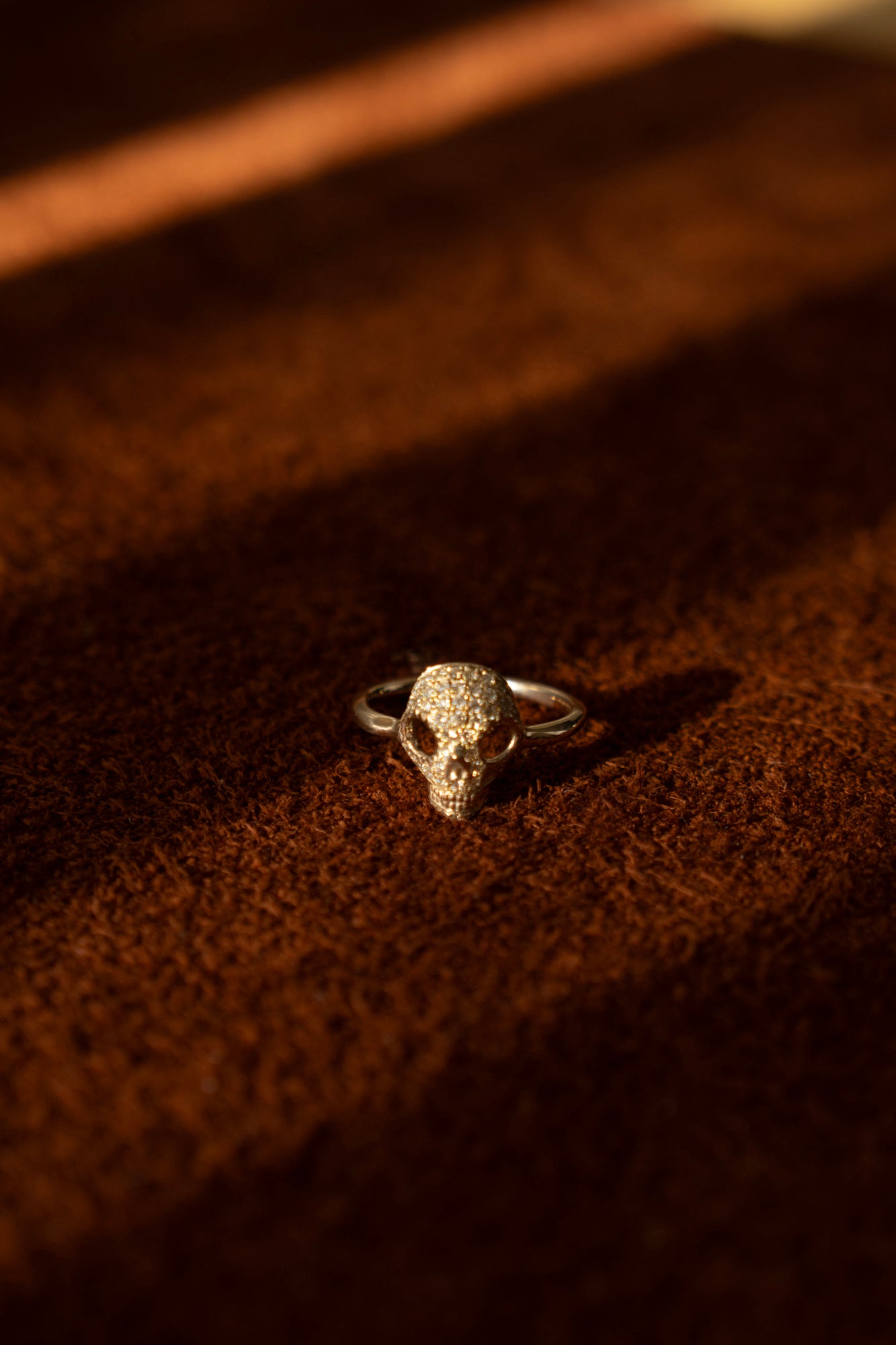 PALA Sweet Sugar Skull Pave Diamond Pinky Ring /K10