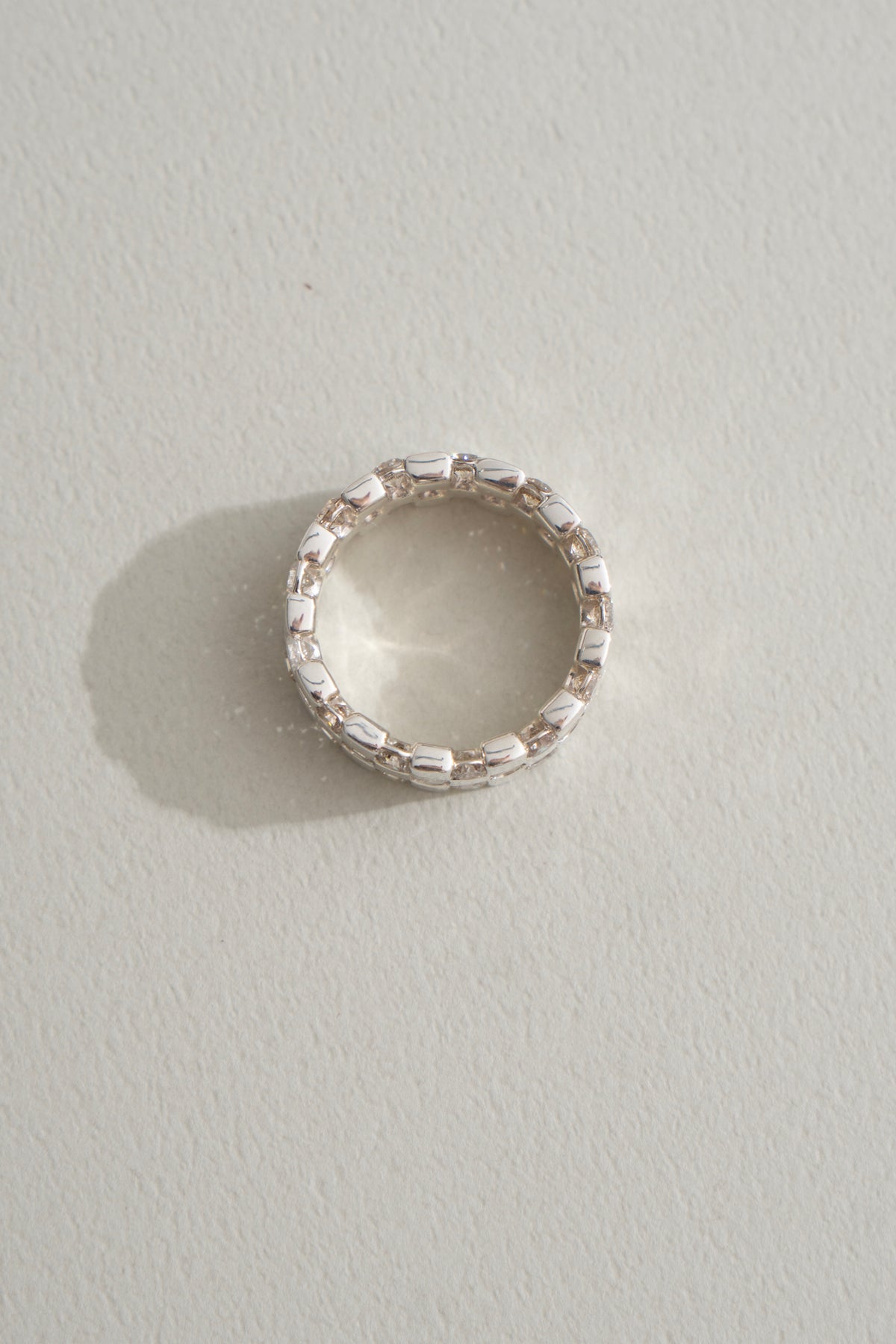 PALA Diamond Checker Eternity Ring /Silver