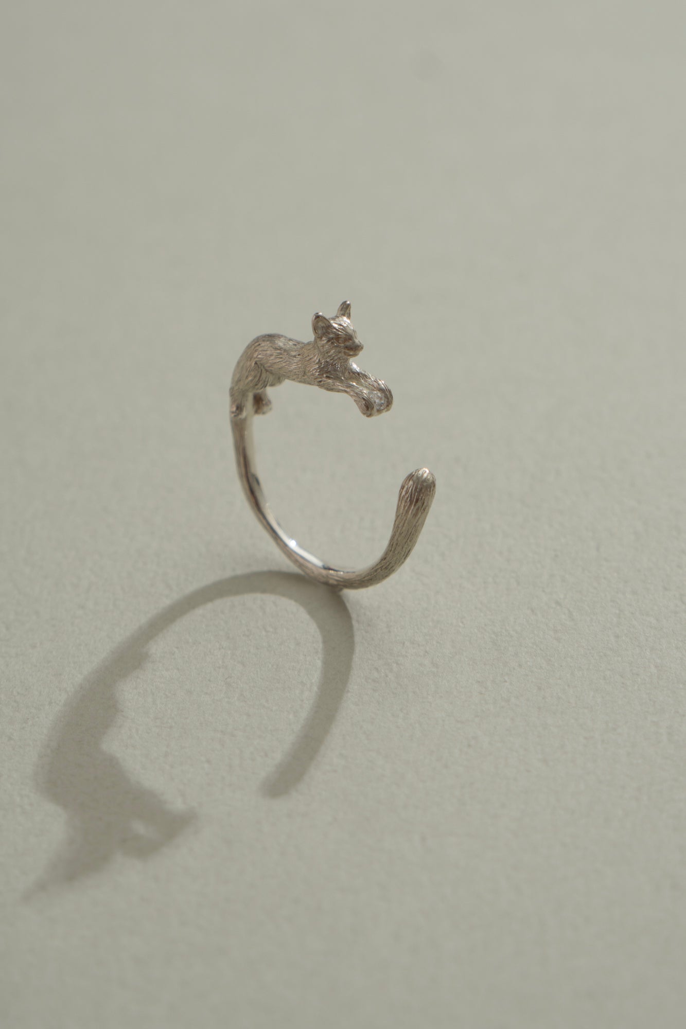 simmon Cat & Diamond Ring /Silver