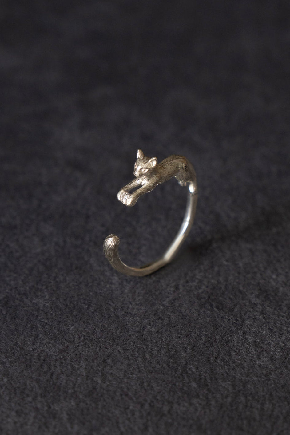 simmon Cat & Diamond Ring / Silver